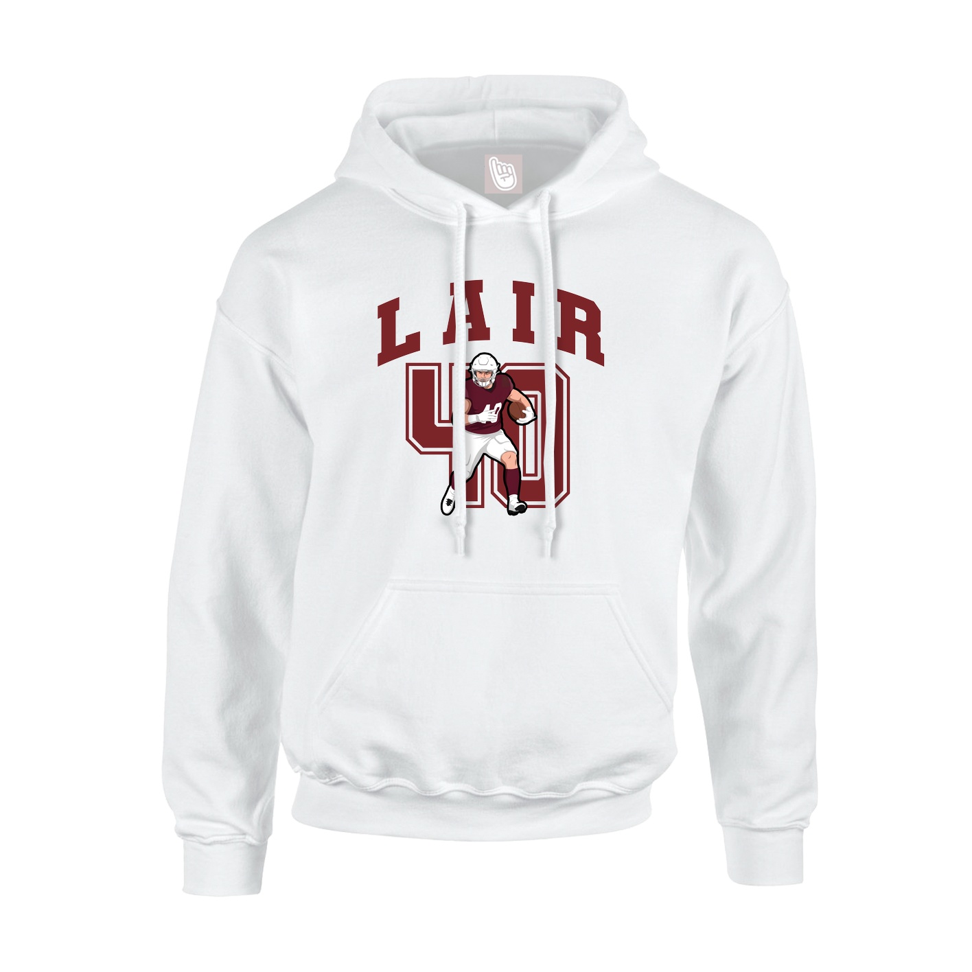 Hoodie — Number in White