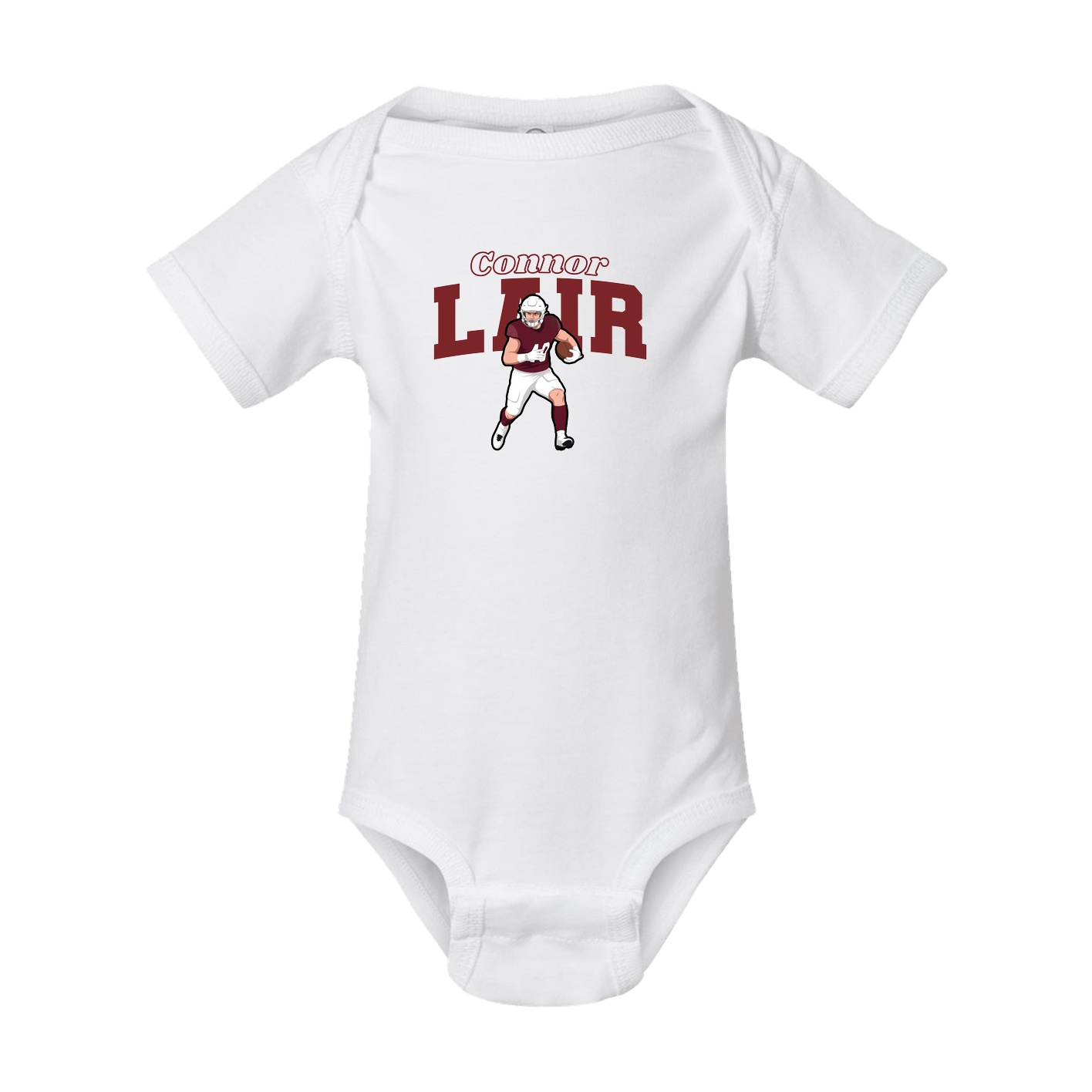 Baby Onesie — Name Arch in White