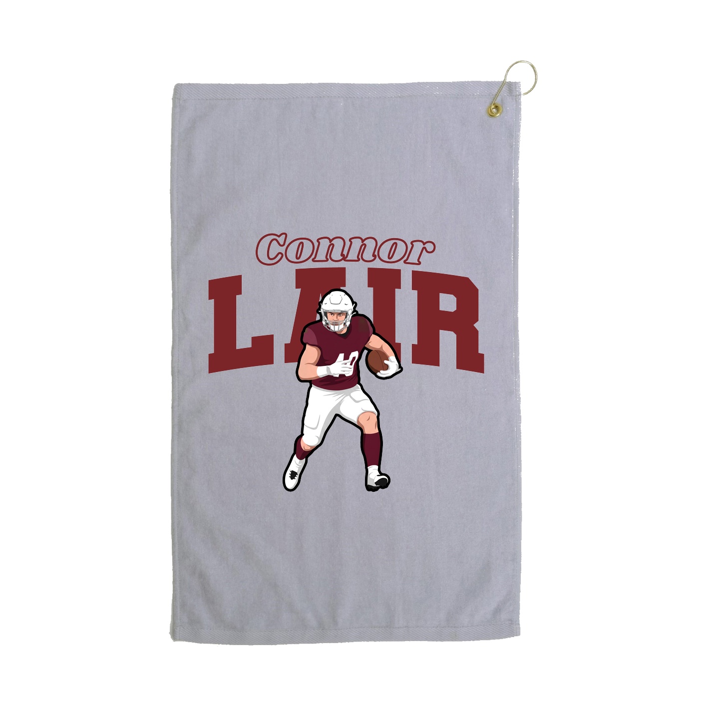 Golf Towel — Name Arch in Grey