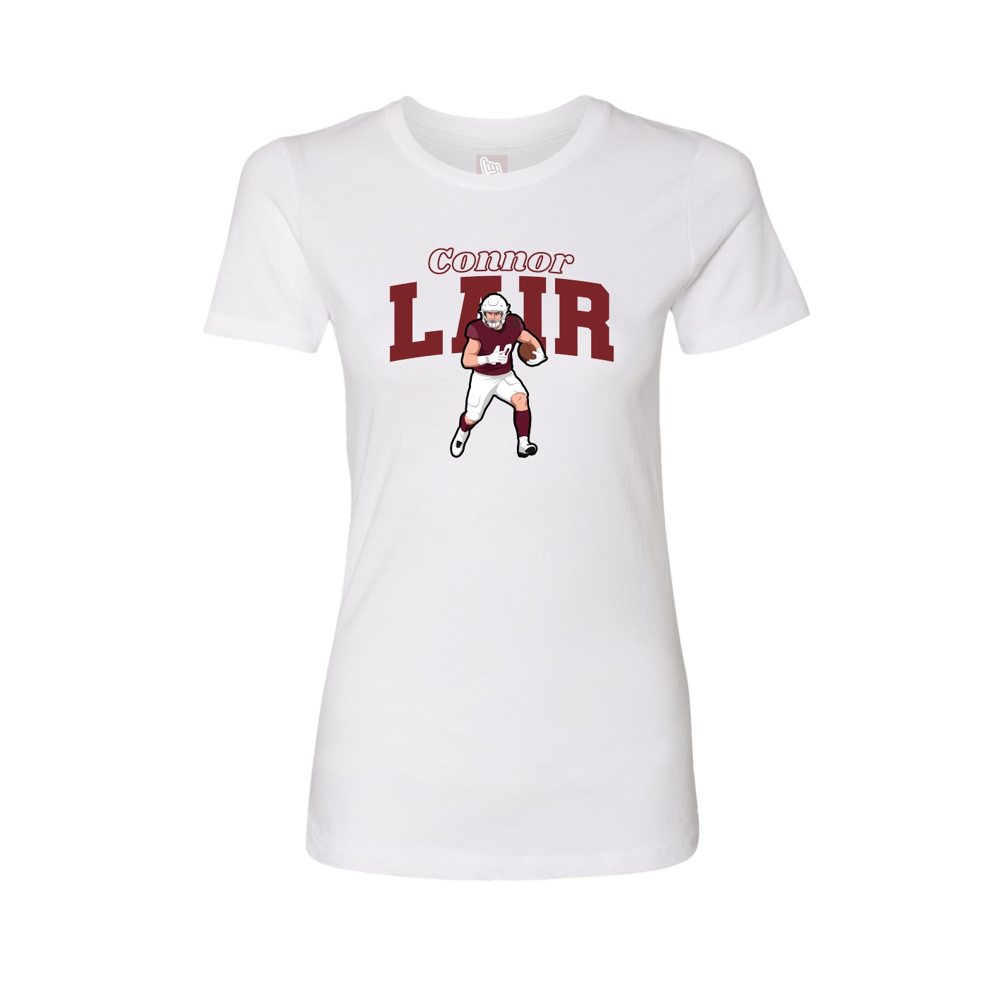 Womens Tee — Name Arch in White