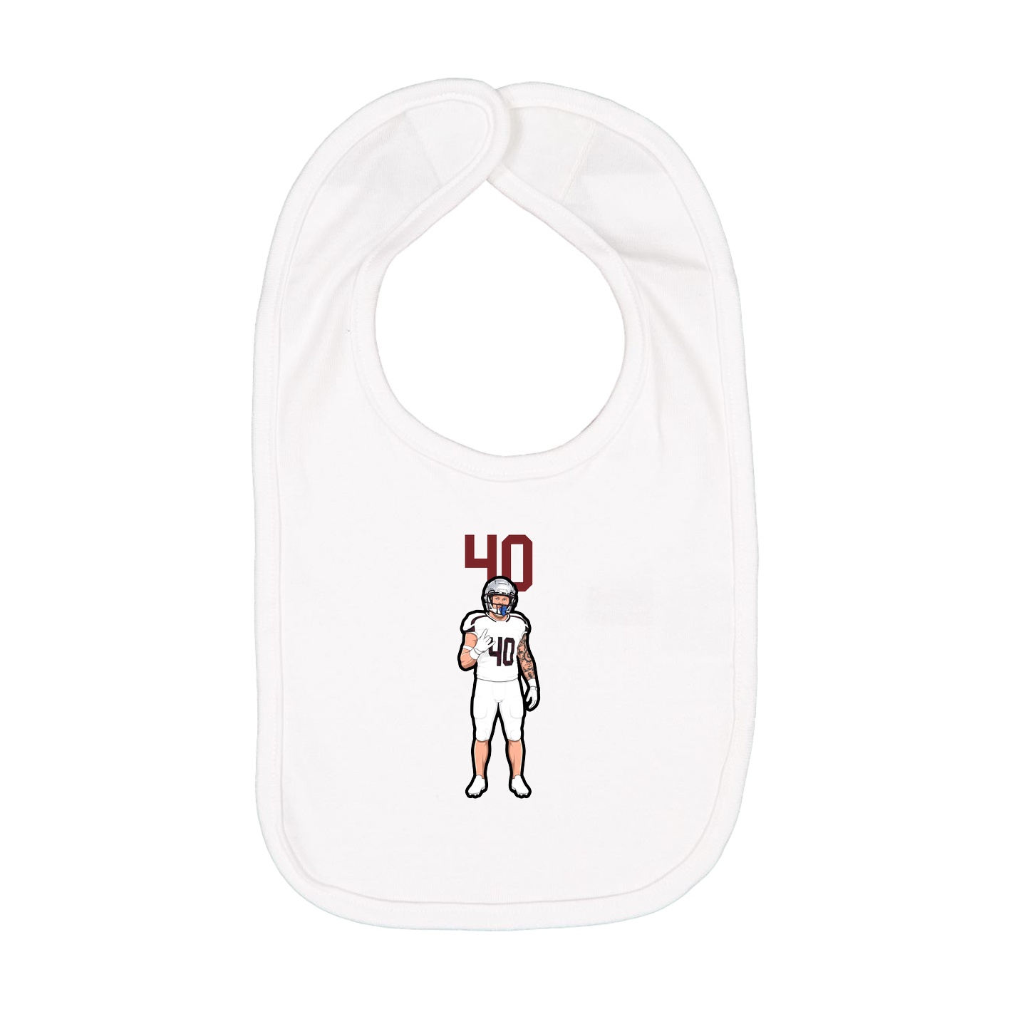 Infant Bib — Number Top in White