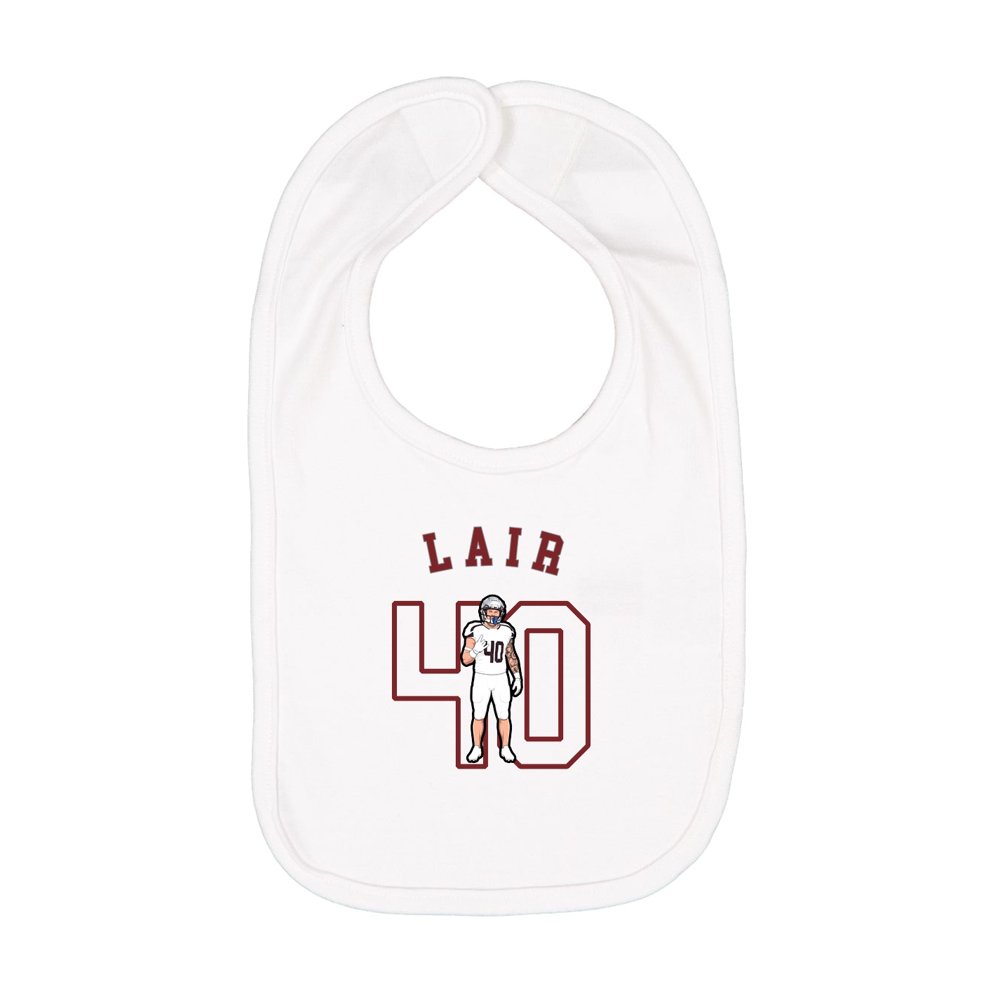 Infant Bib — Shirsey Arch in White