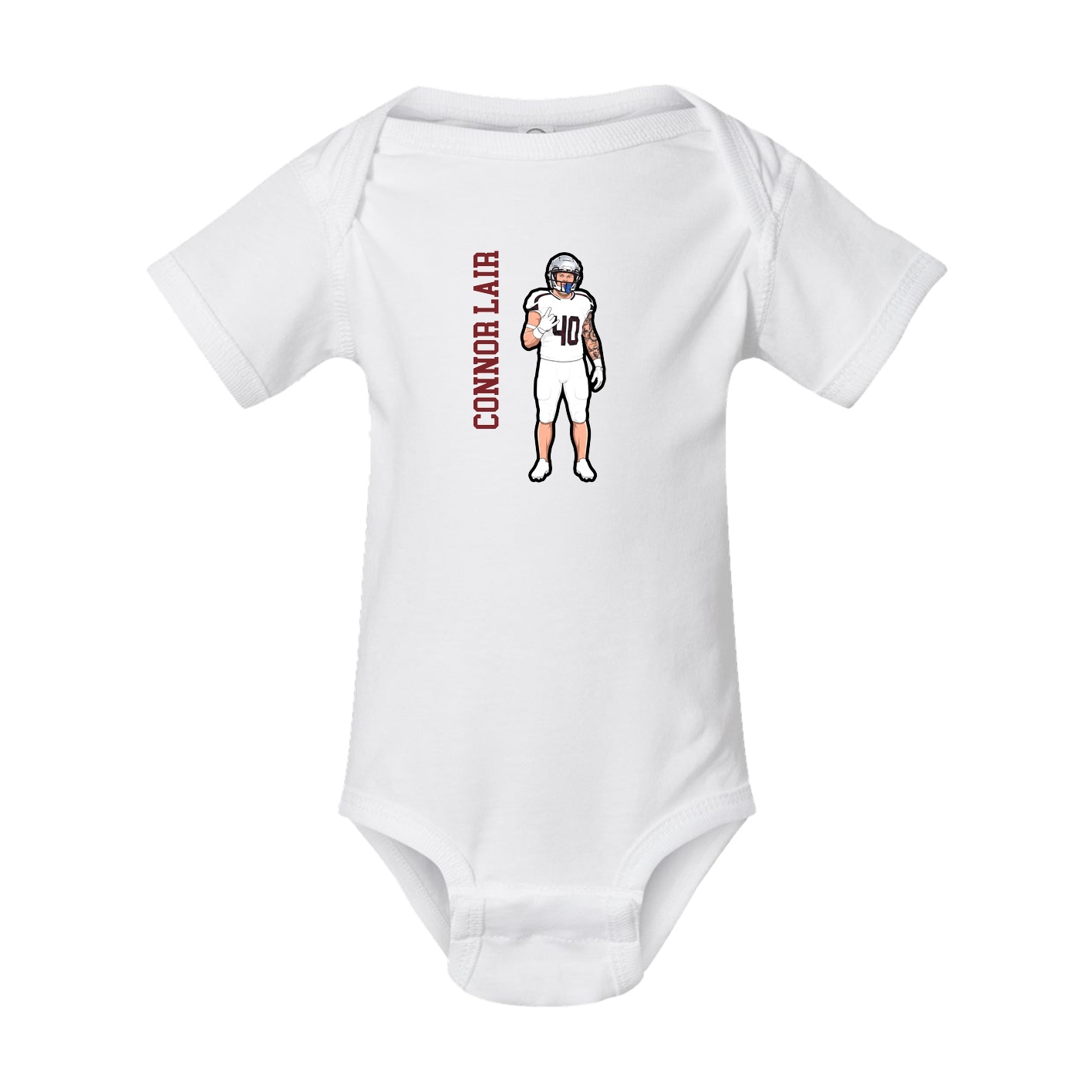 Baby Onesie — Name Vertical in White