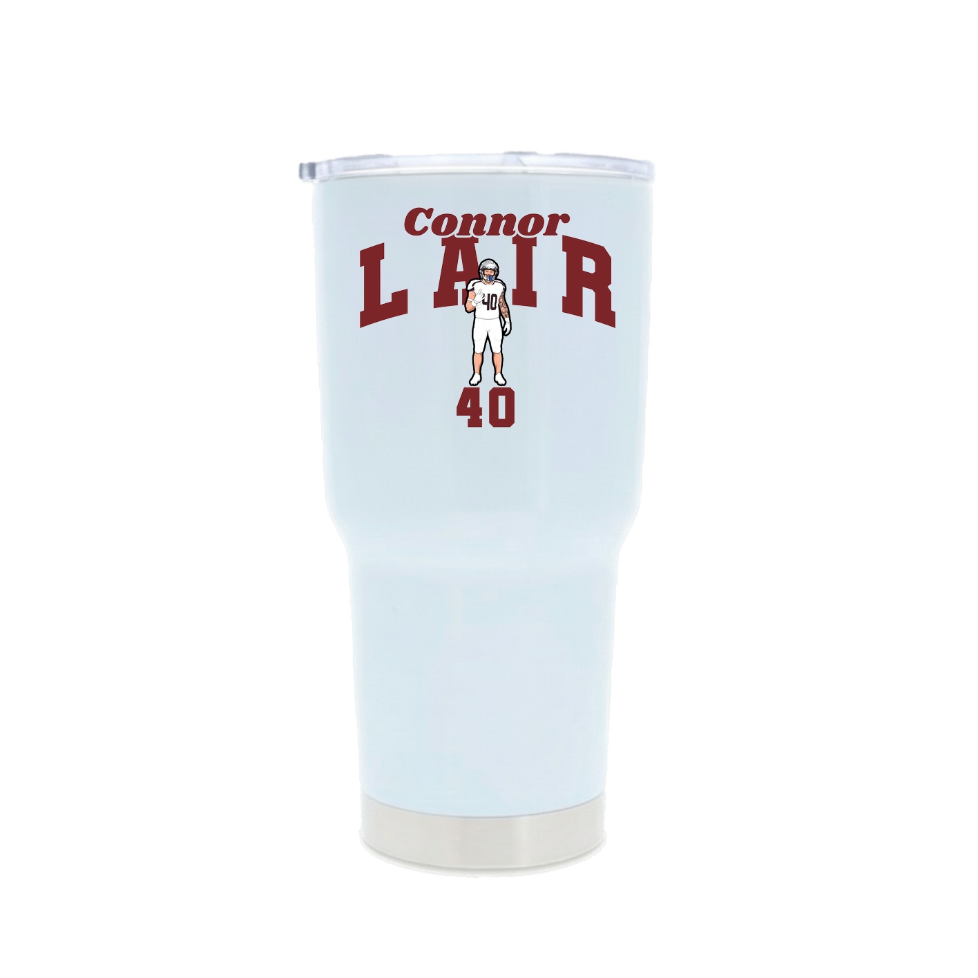 30oz Stainless Steel Tumbler — Signature Arch in White