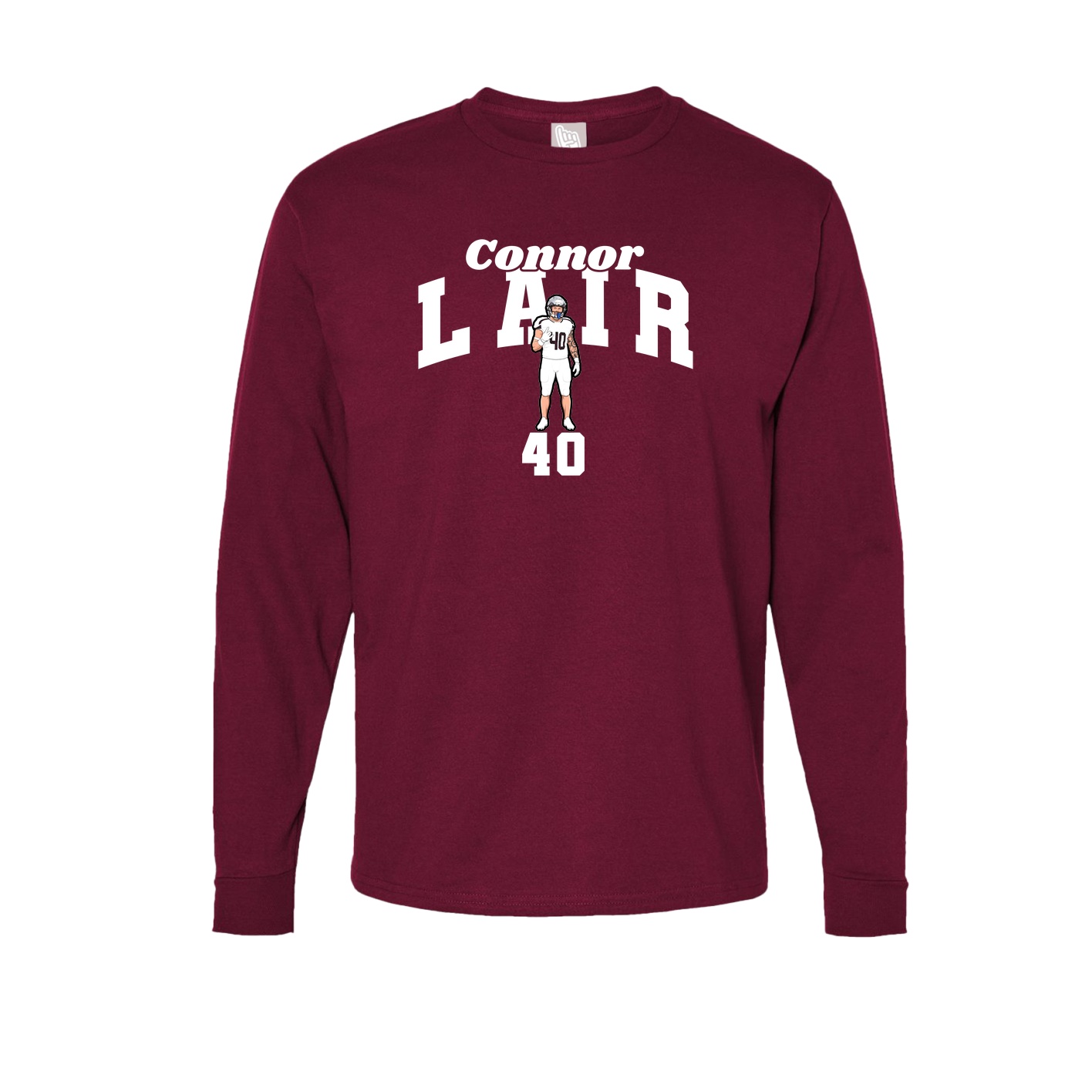 Long Sleeve Tee — Signature Arch in Cardinal