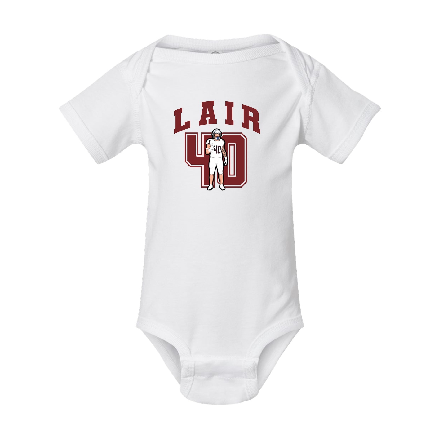 Baby Onesie — Number in White