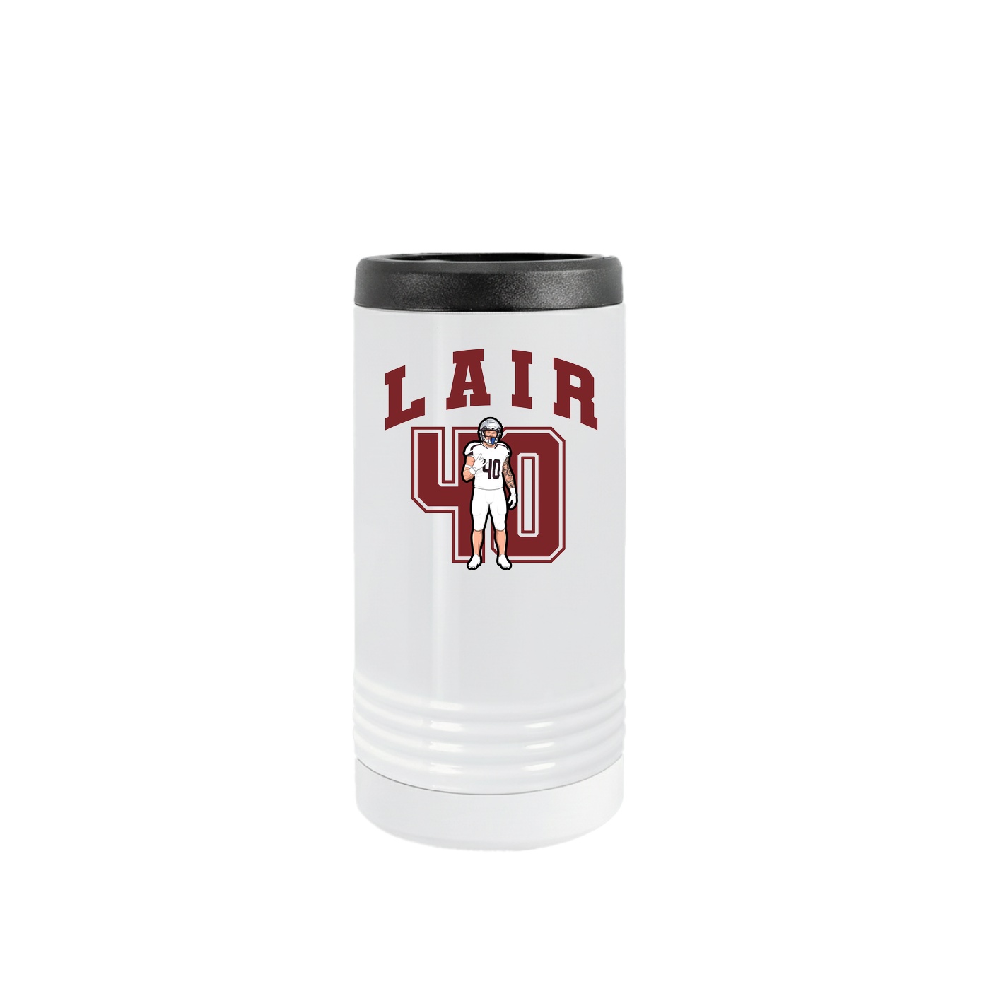 Slim Beverage Holder — Number in White