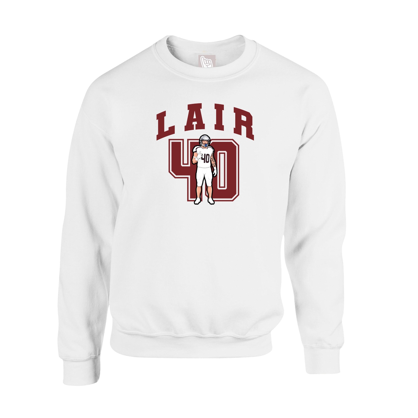 Fleece Crew — Number in White