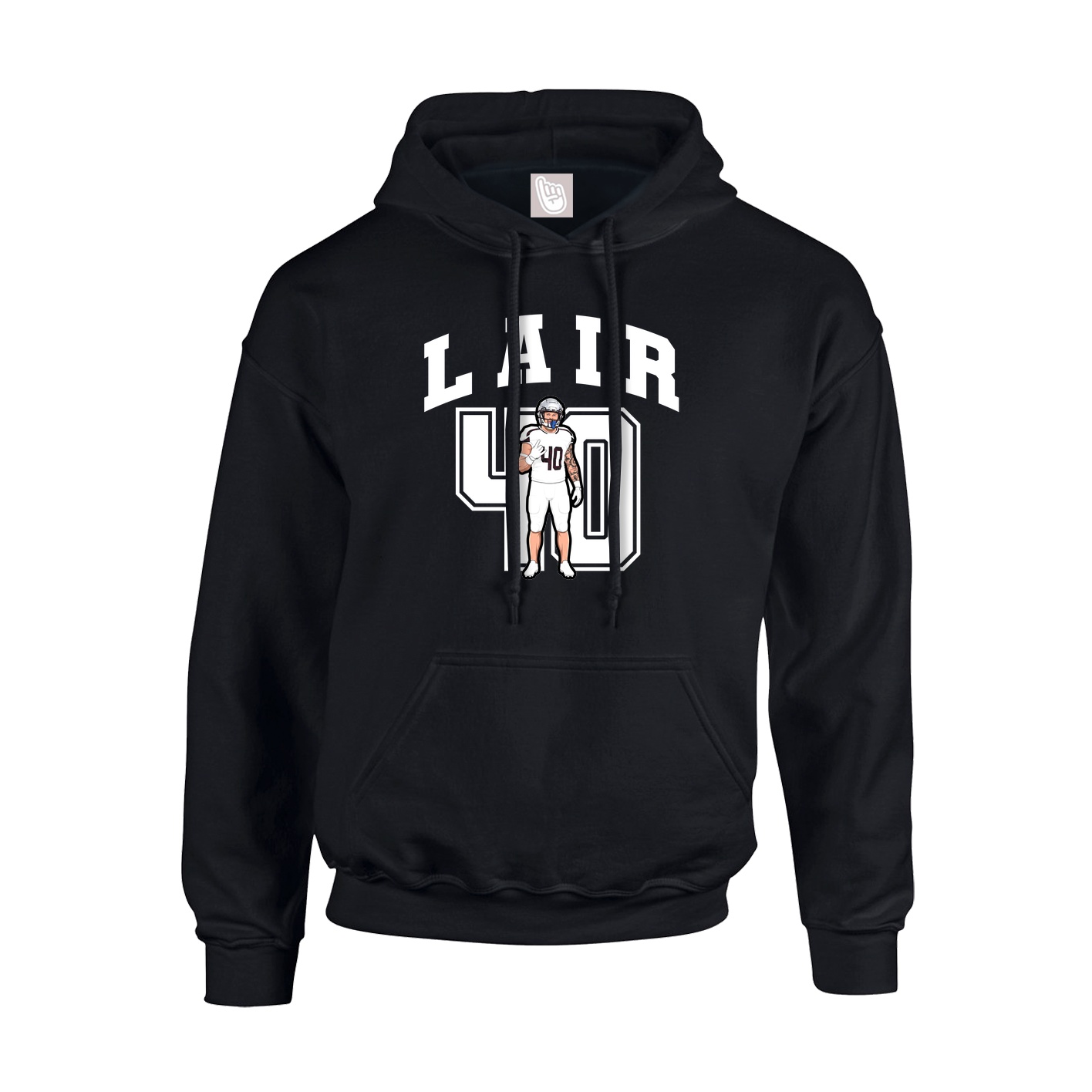 Youth Hoodie — Number in Black
