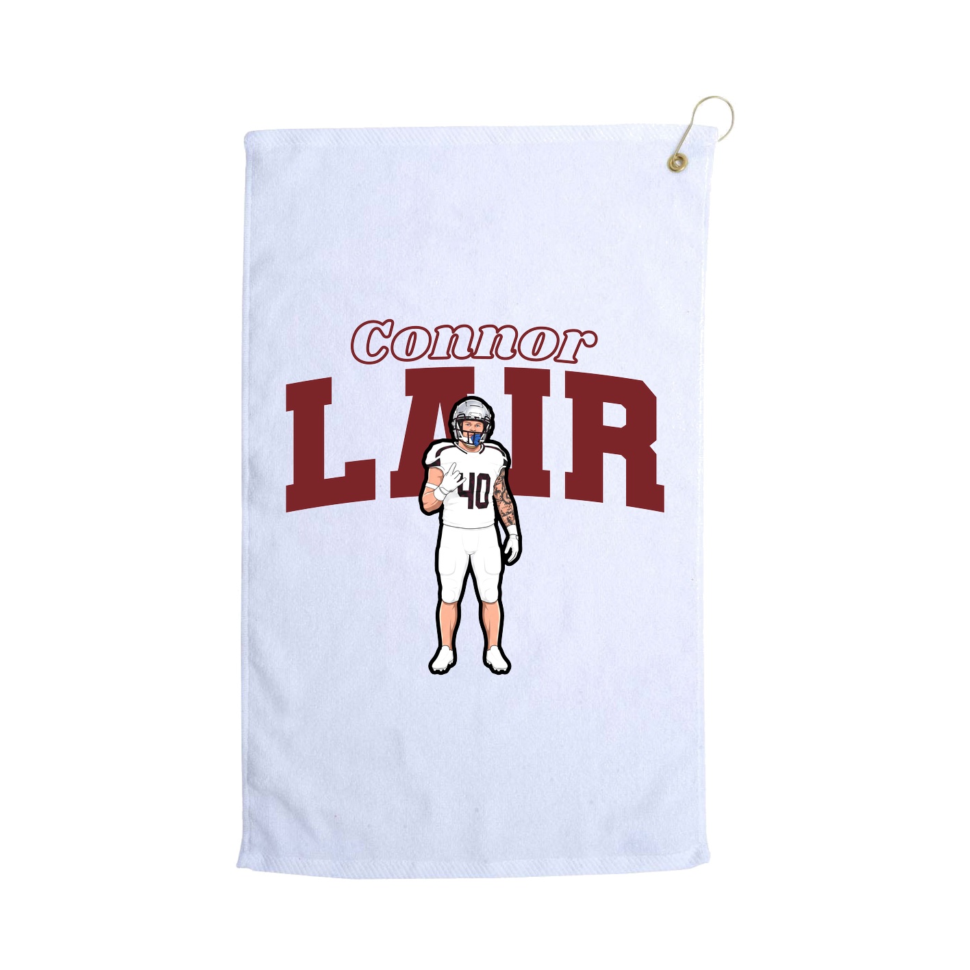 Golf Towel — Name Arch in White