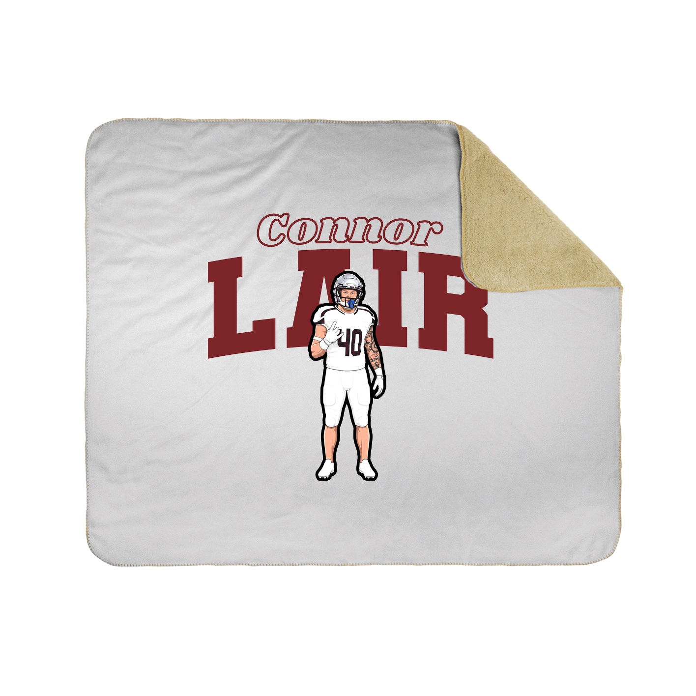 Throw Blanket — Name Arch in White