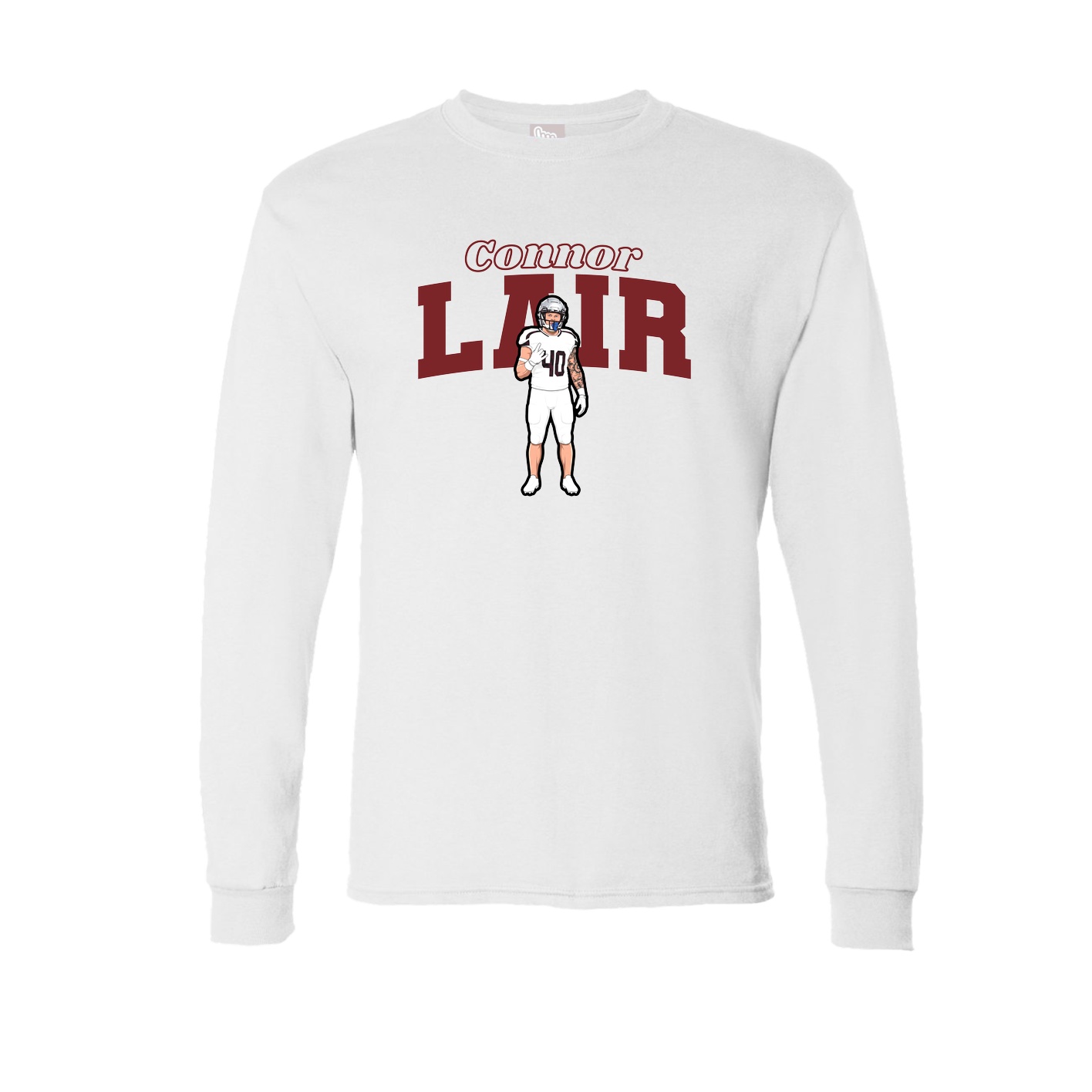 Long Sleeve Tee — Name Arch in White