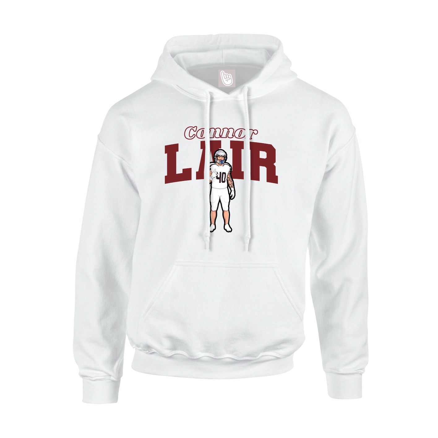 Hoodie — Name Arch in White