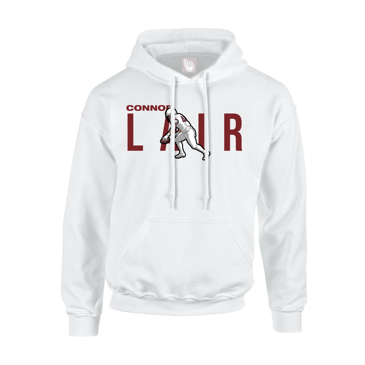 Youth Hoodie — Player Name in White