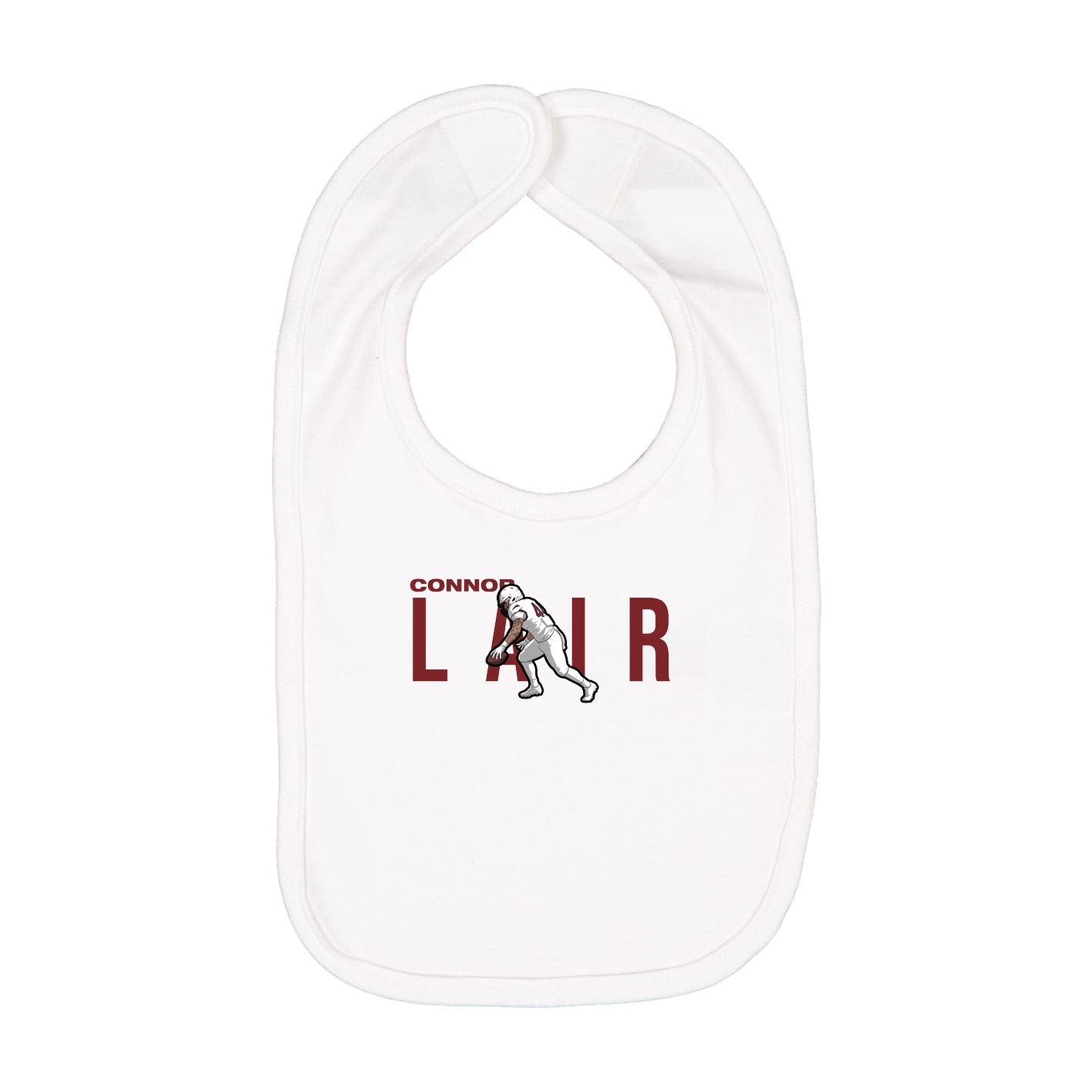 Infant Bib — Player Name in White