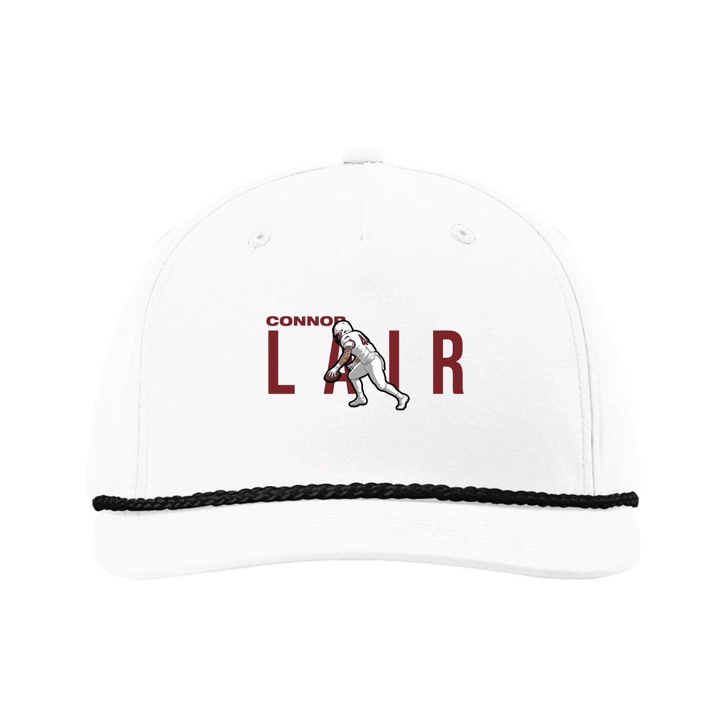 Five-Panel Classic Rope Cap — Player Name in White