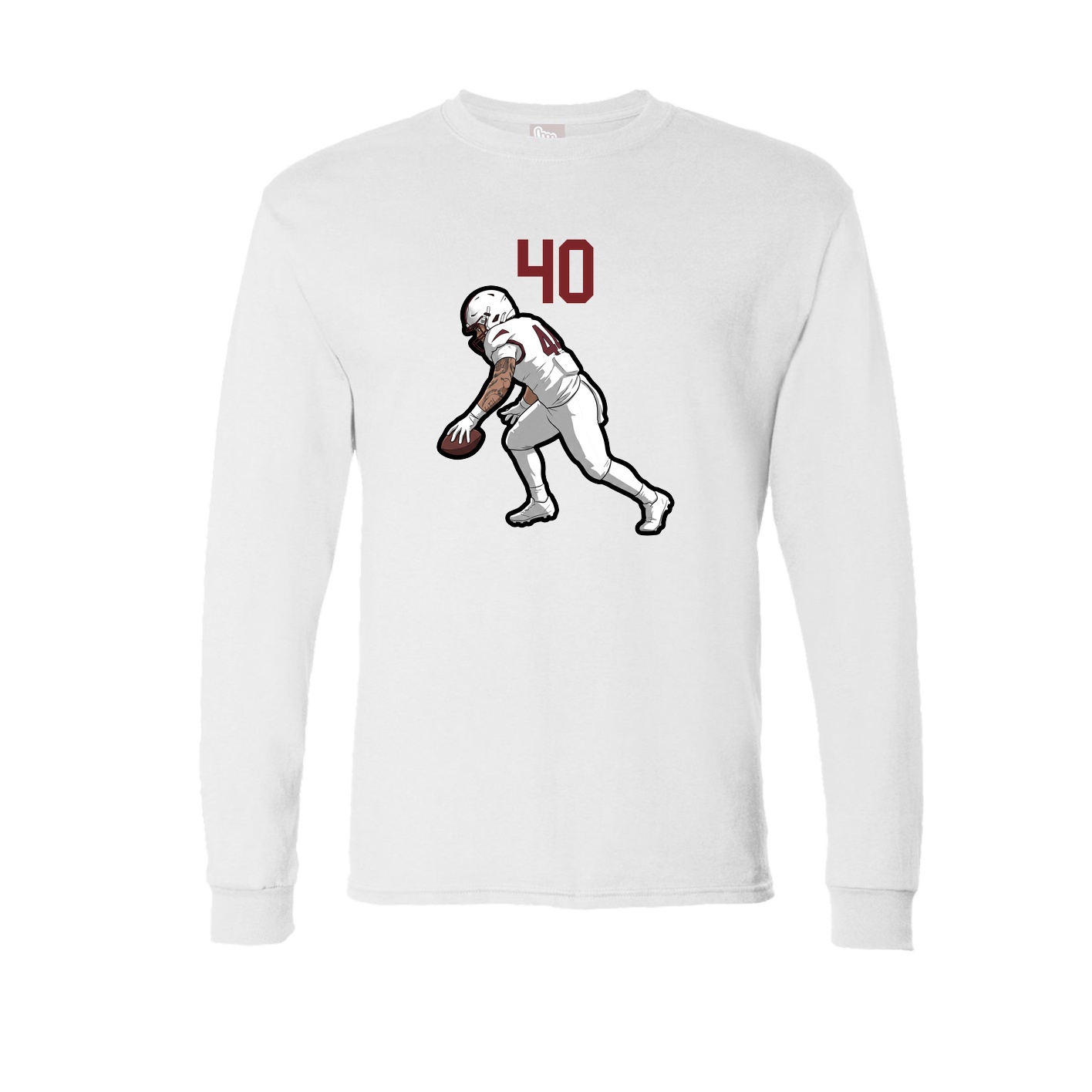 Long Sleeve Tee — Number Top in White
