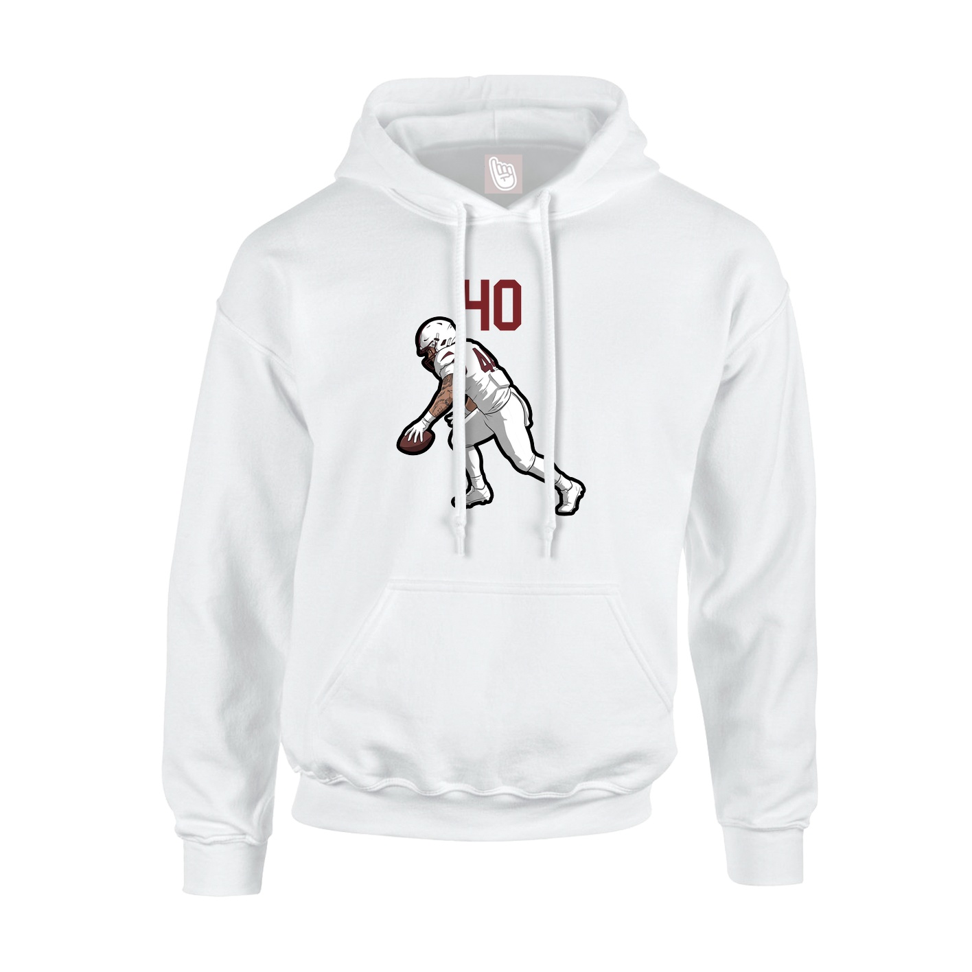 Youth Hoodie — Number Top in White