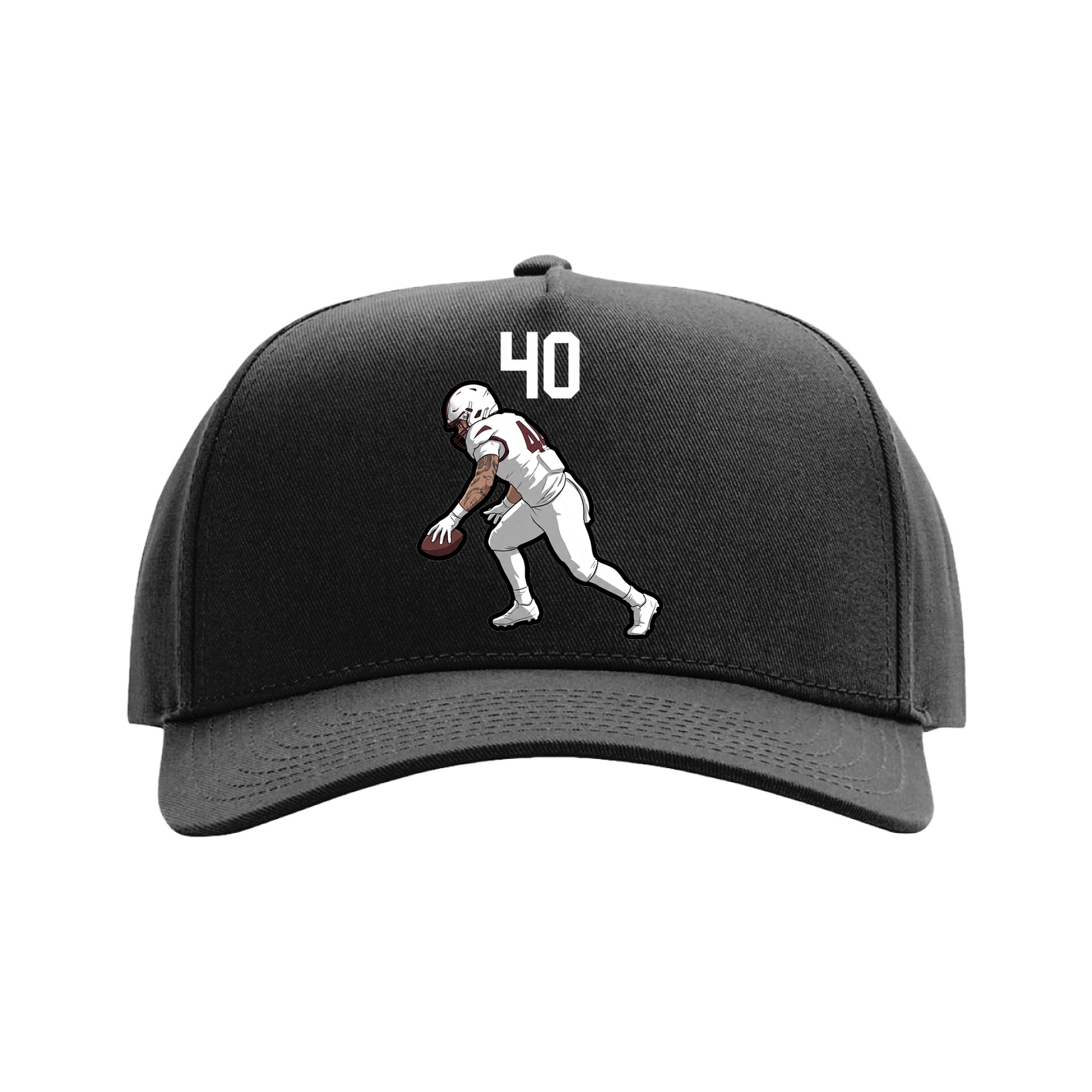 Full Fabric Five-Panel Champ Cap — Number Top in Black