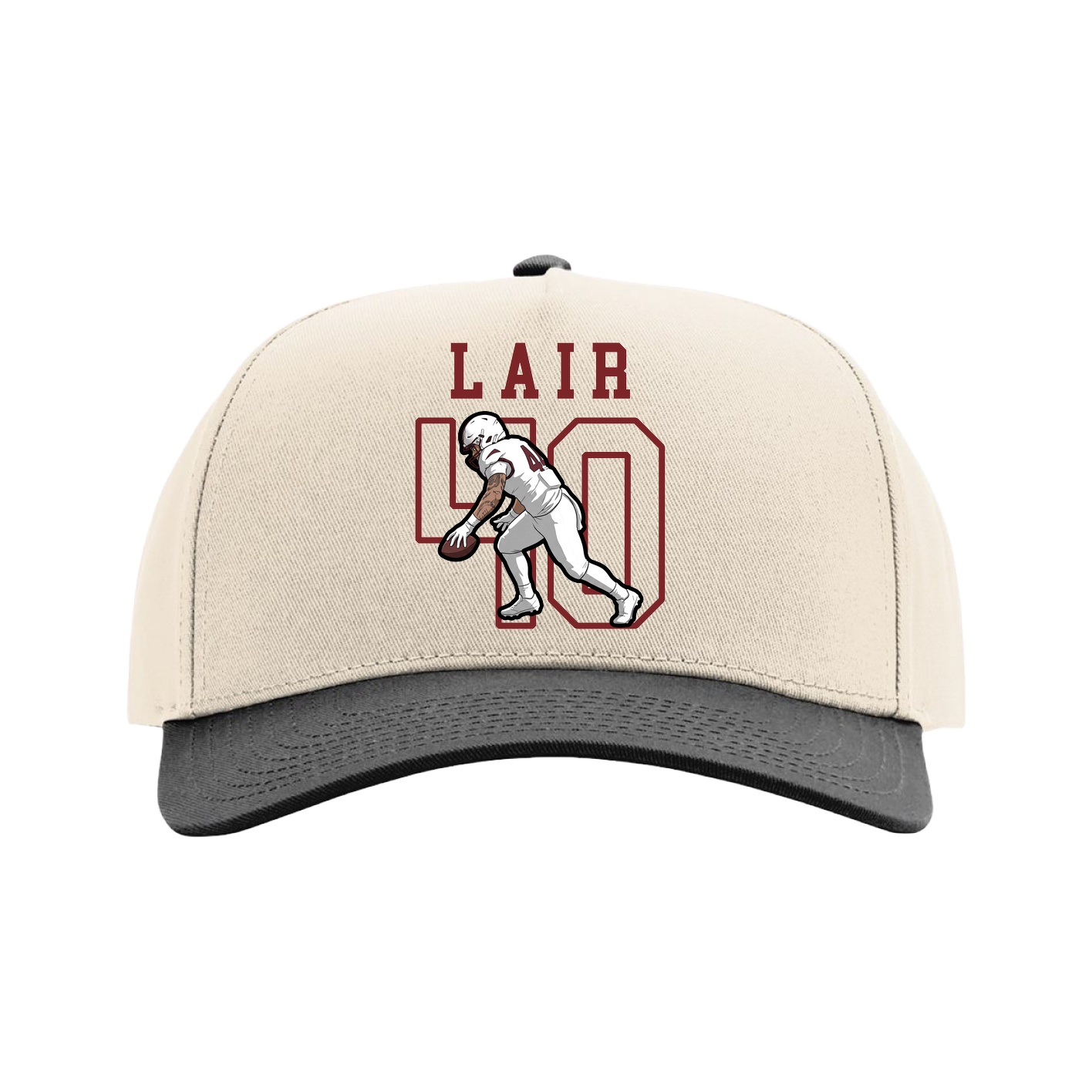 Full Fabric Five-Panel Champ Cap — Shirsey in Cream/Black
