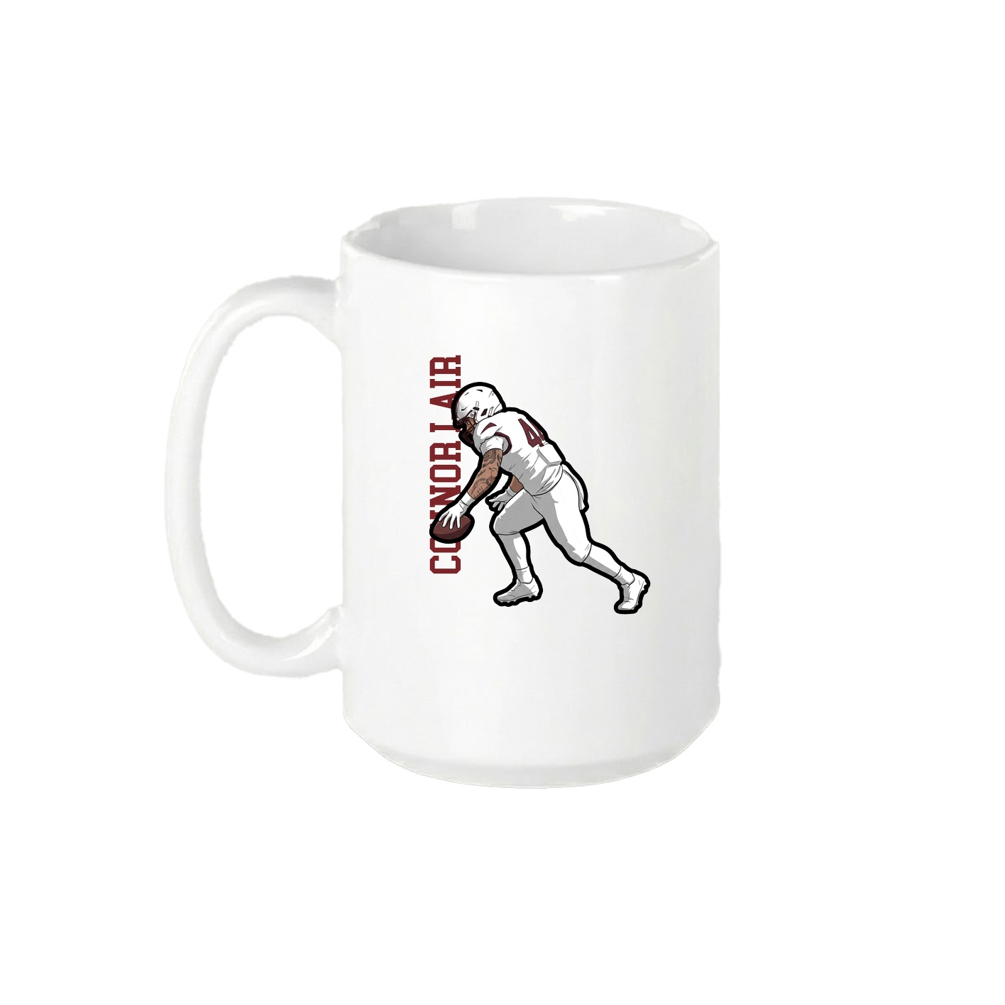 15oz Coffee Mug — Name Vertical in White