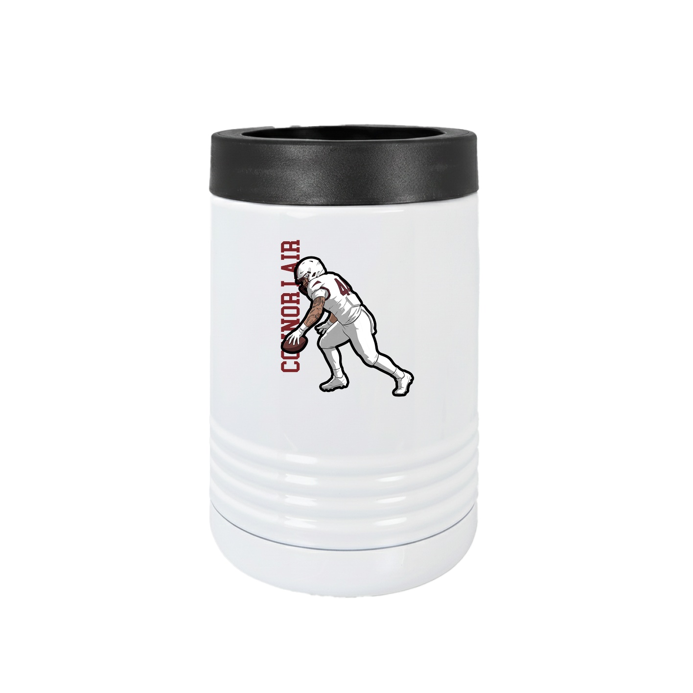 Beverage Holder — Name Vertical in White