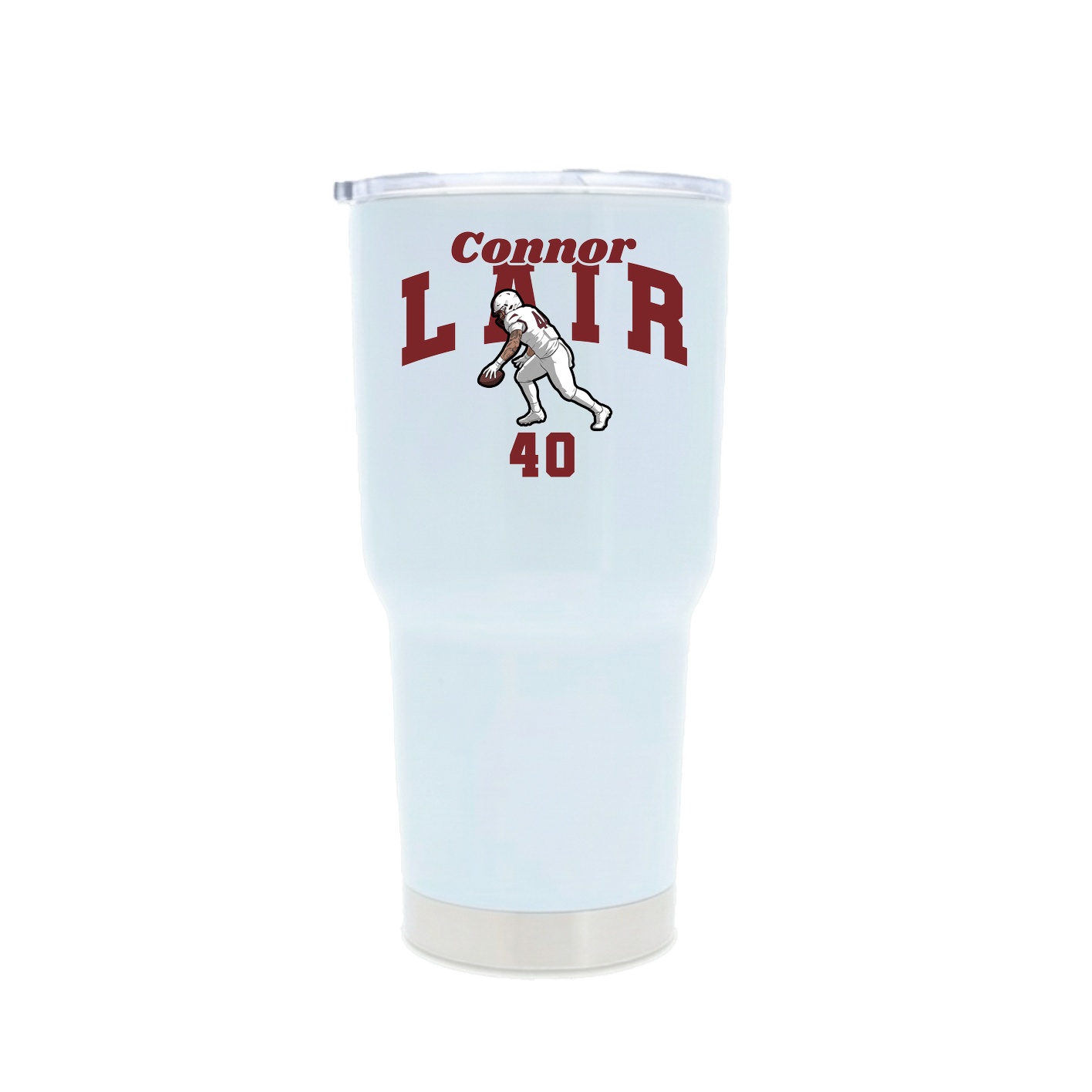30oz Stainless Steel Tumbler — Signature Arch in White