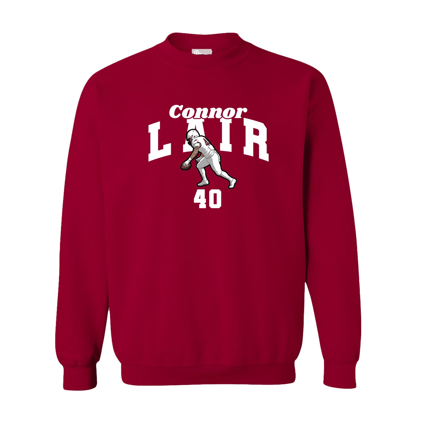 Fleece Crew — Signature Arch in Cardinal