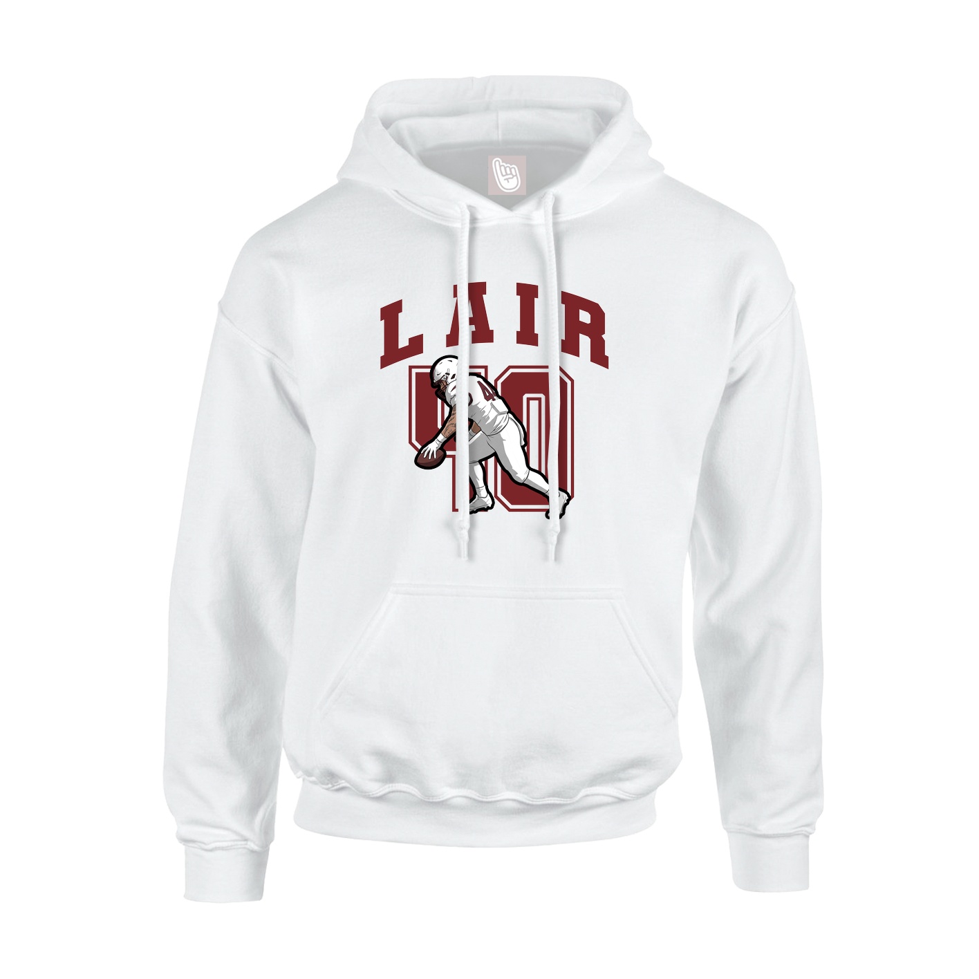 Hoodie — Number in White