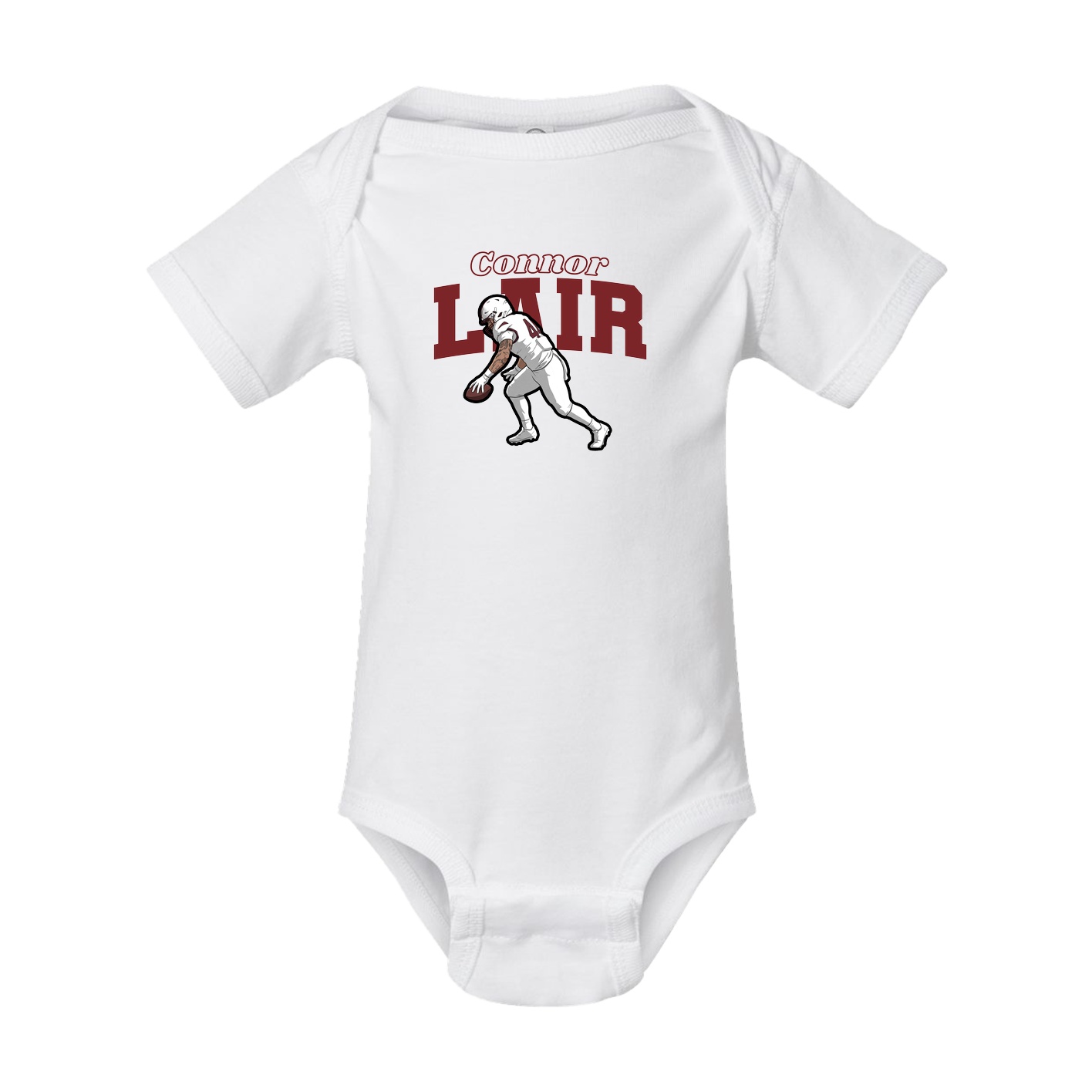 Baby Onesie — Name Arch in White