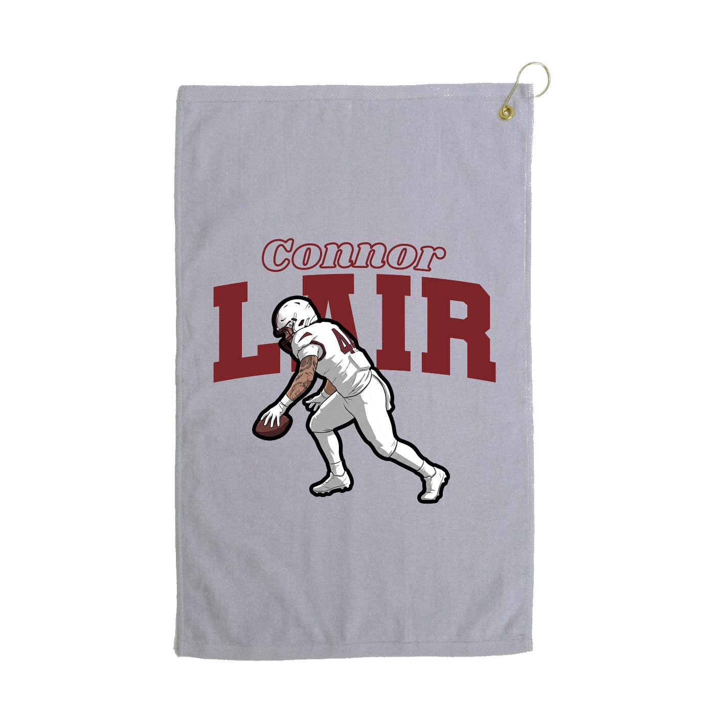 Golf Towel — Name Arch in Grey