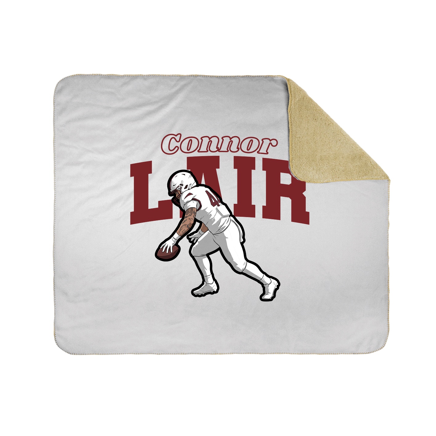 Throw Blanket — Name Arch in White