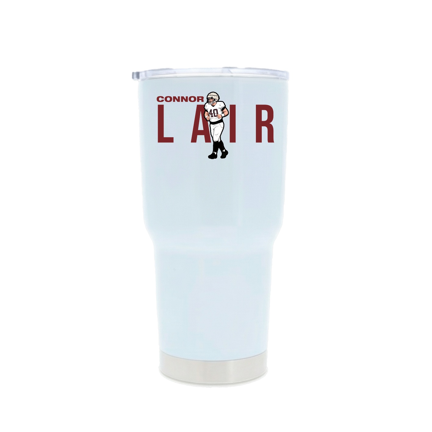 30oz Stainless Steel Tumbler — Player Name in White