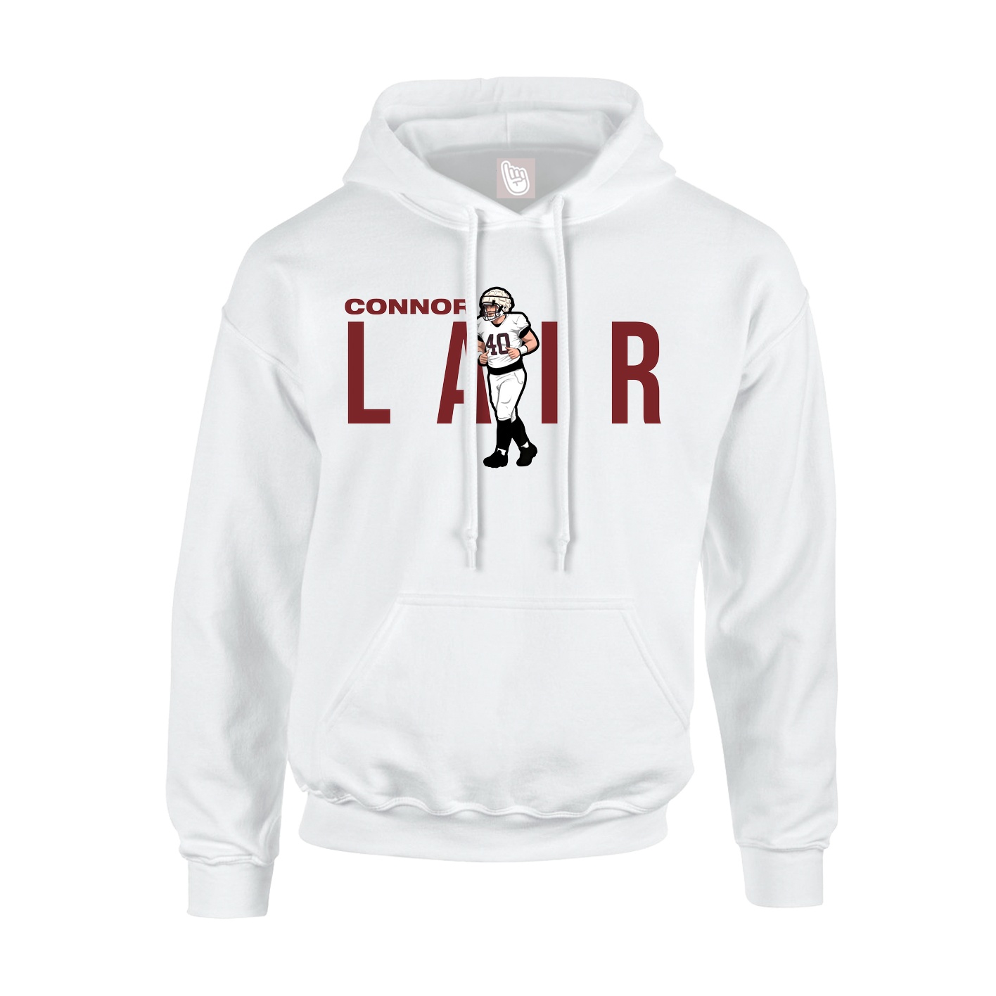 Youth Hoodie — Player Name in White