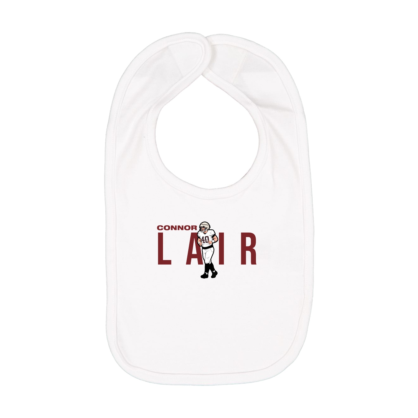 Infant Bib — Player Name in White
