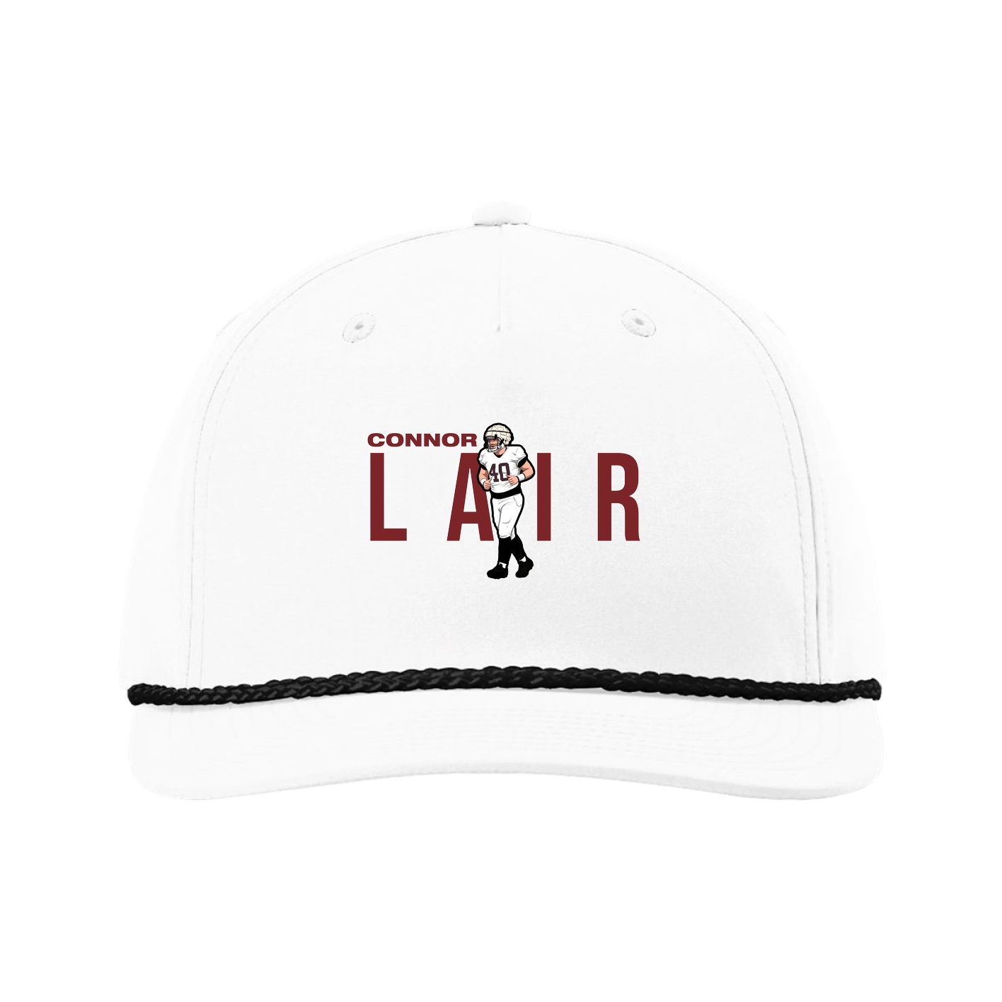 Five-Panel Classic Rope Cap — Player Name in White