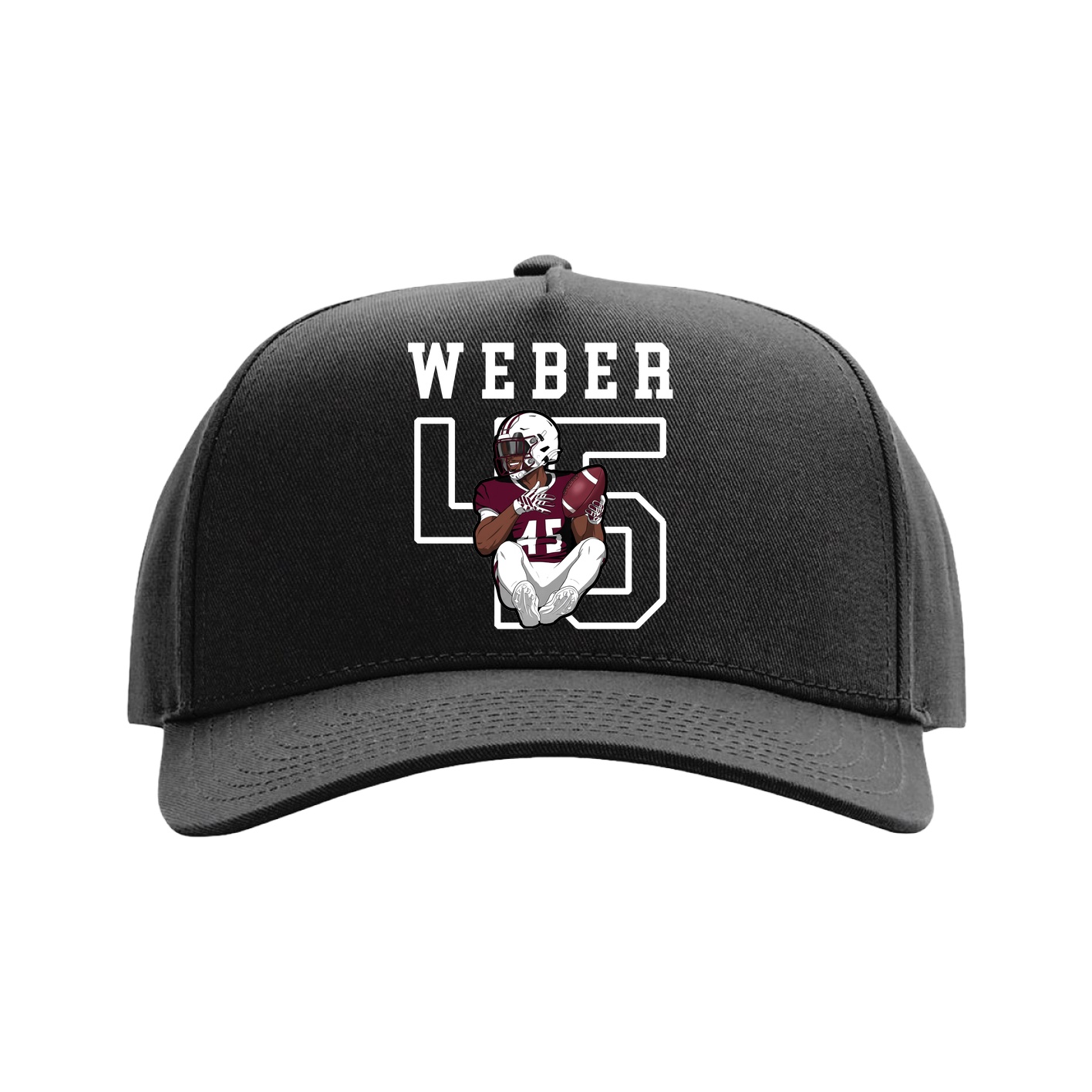 Full Fabric Five-Panel Champ Cap — Shirsey in Black