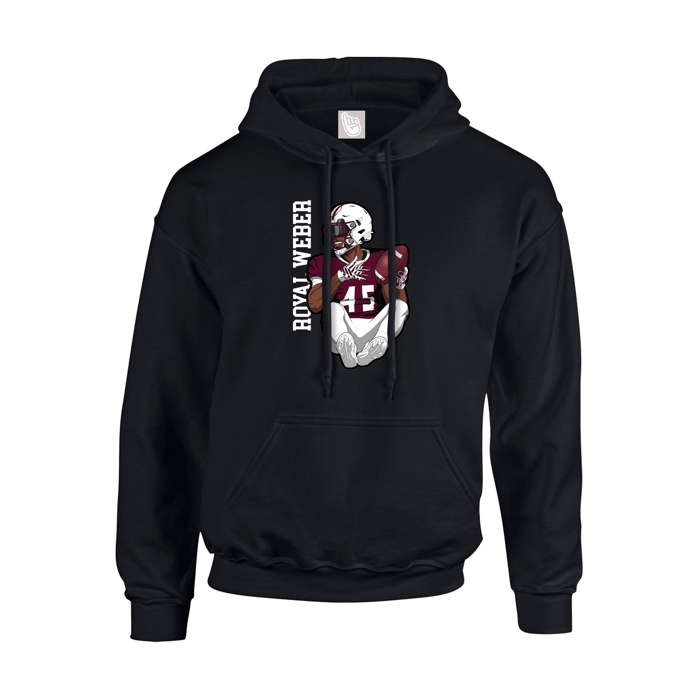 Youth Hoodie — Name Vertical in Black