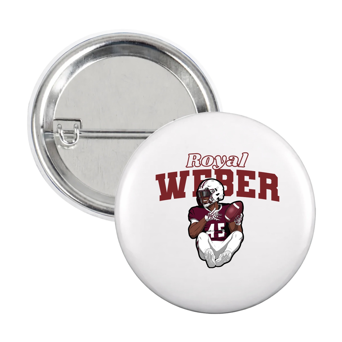 Game Day Button — Name Arch in White