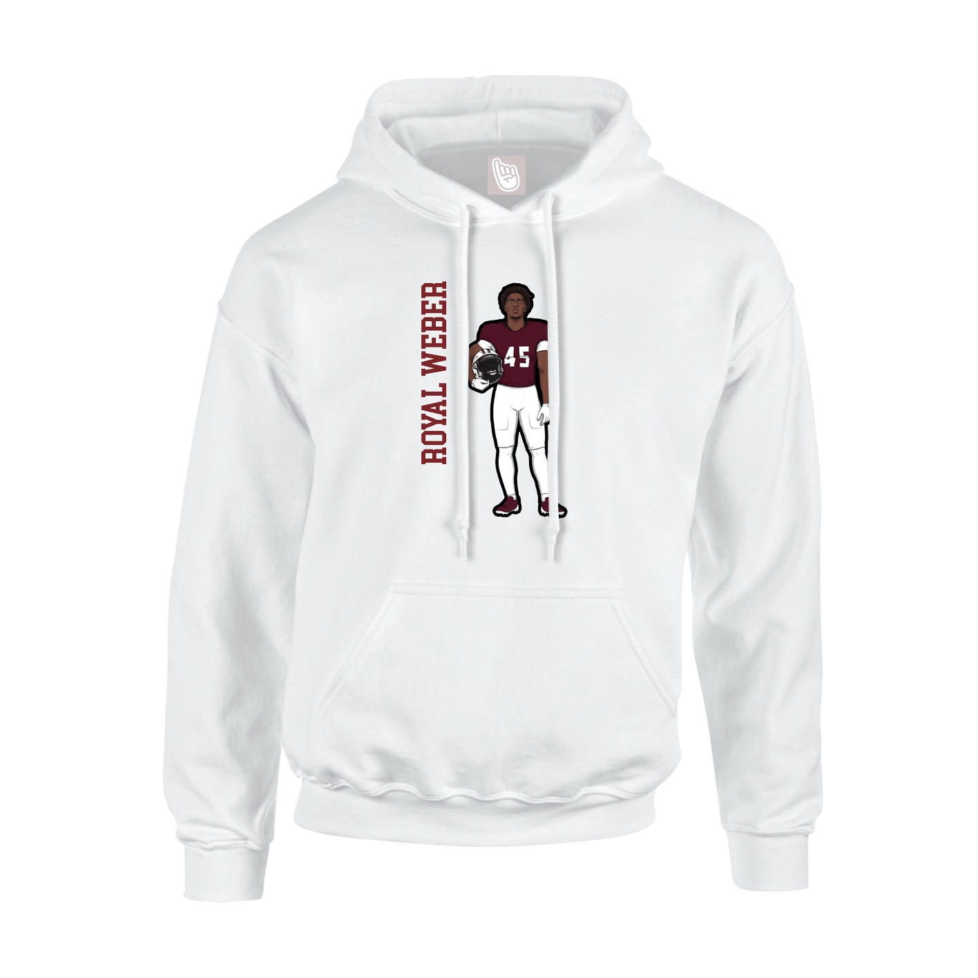 Hoodie — Name Vertical in White