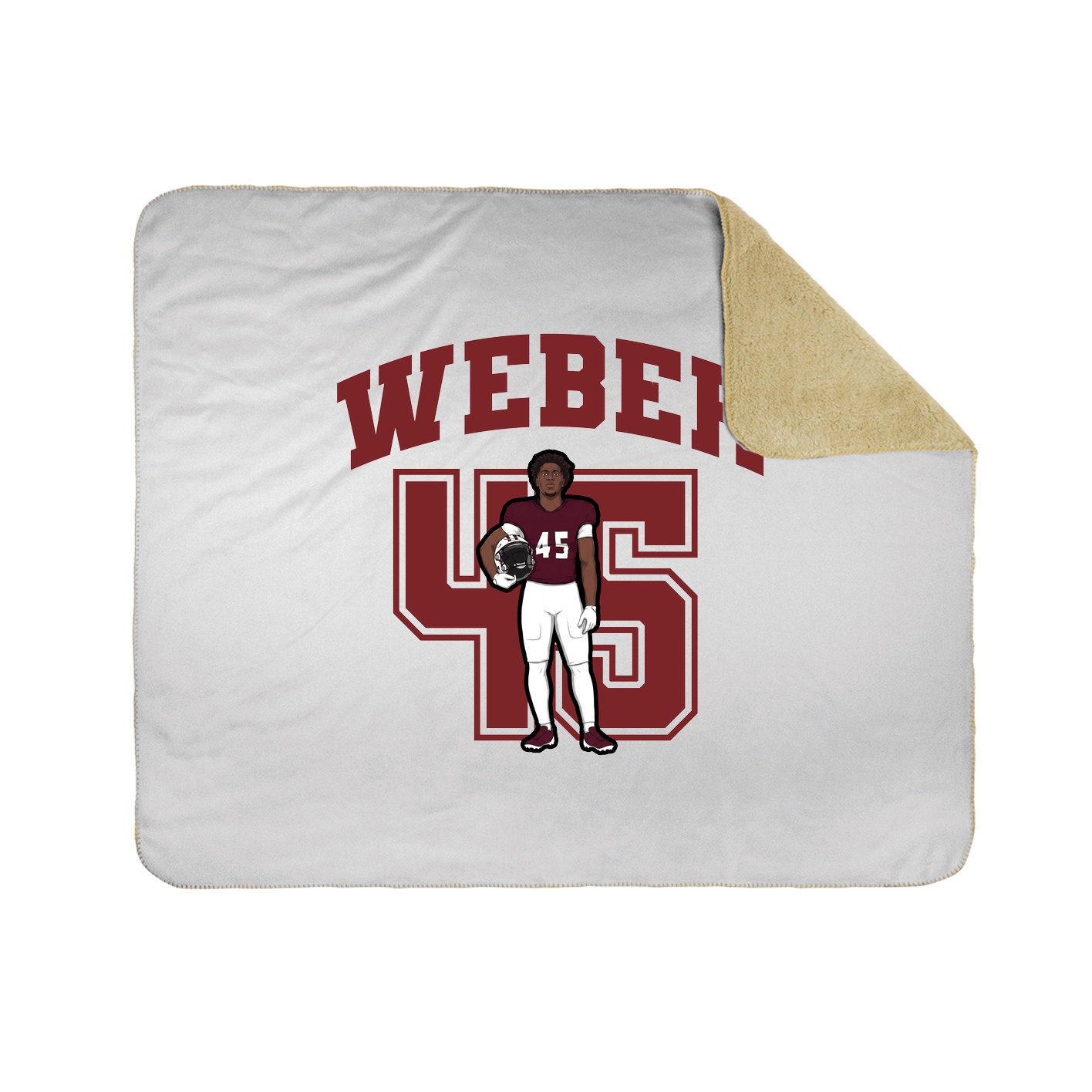 Throw Blanket — Number in White