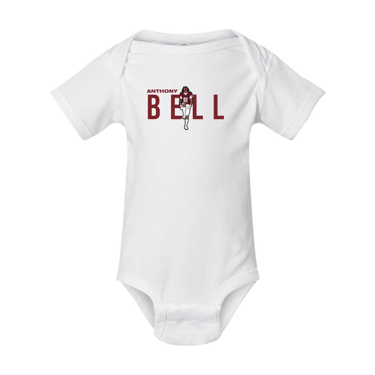 Baby Onesie — Player Name in White