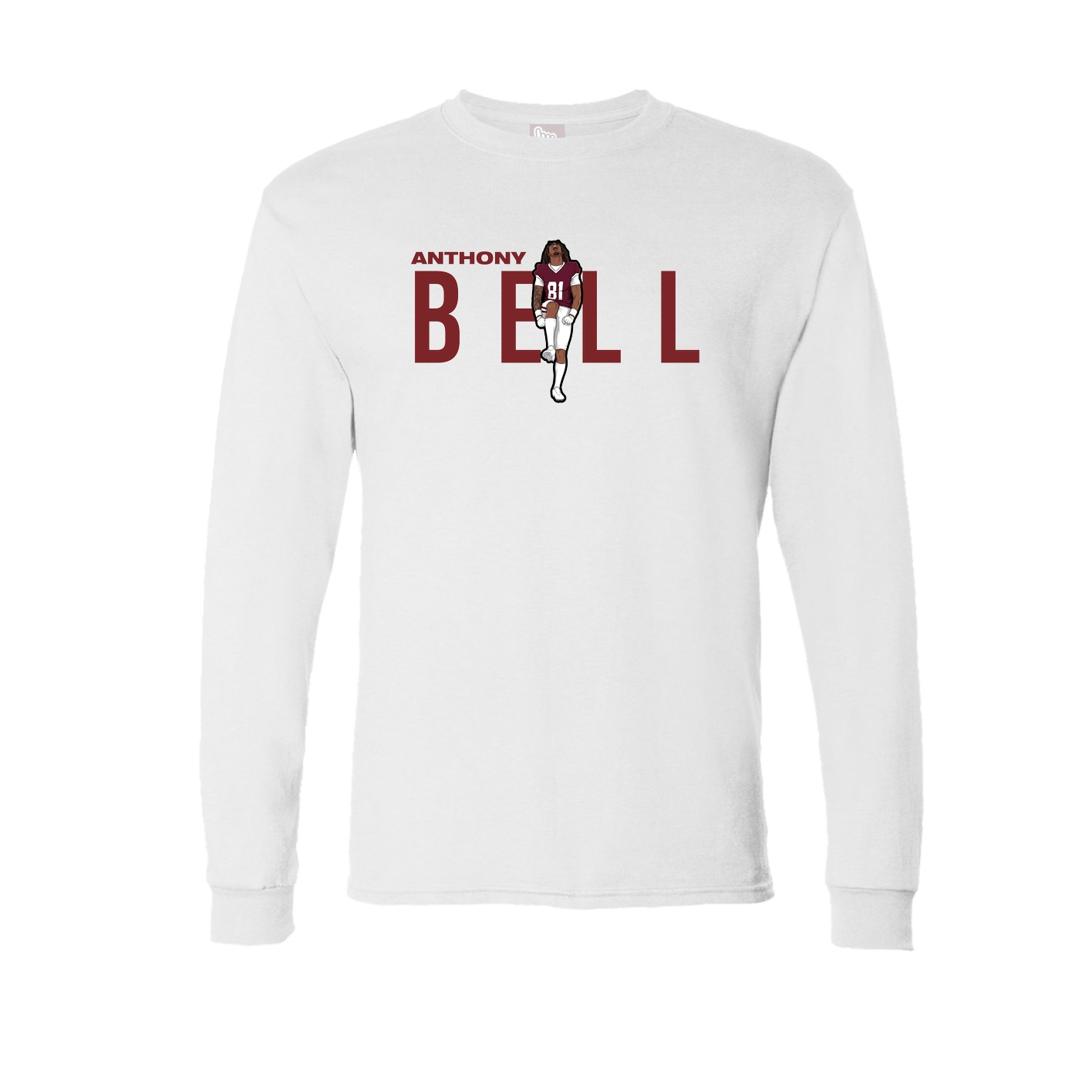 Long Sleeve Tee — Player Name in White