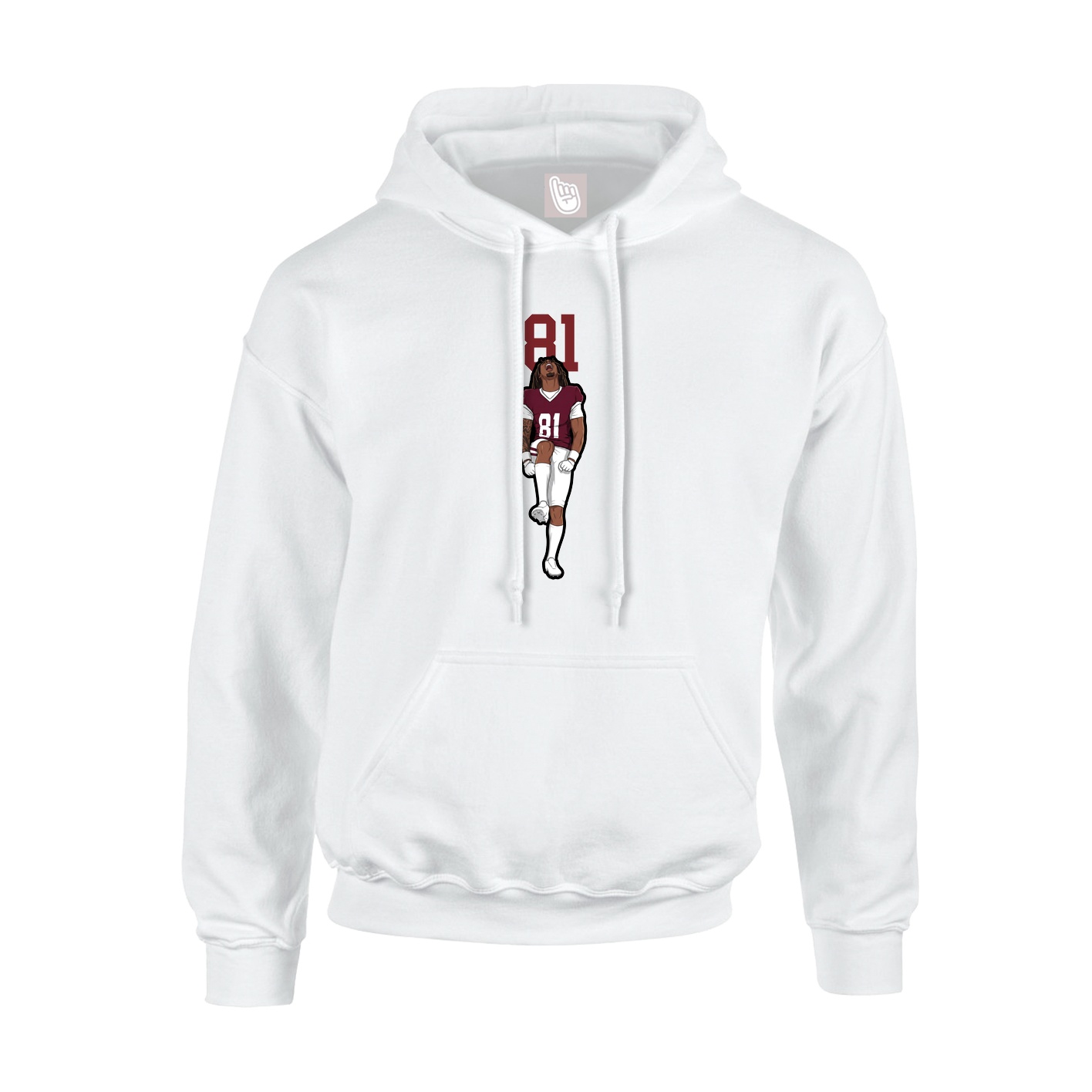 Youth Hoodie — Number Top in White