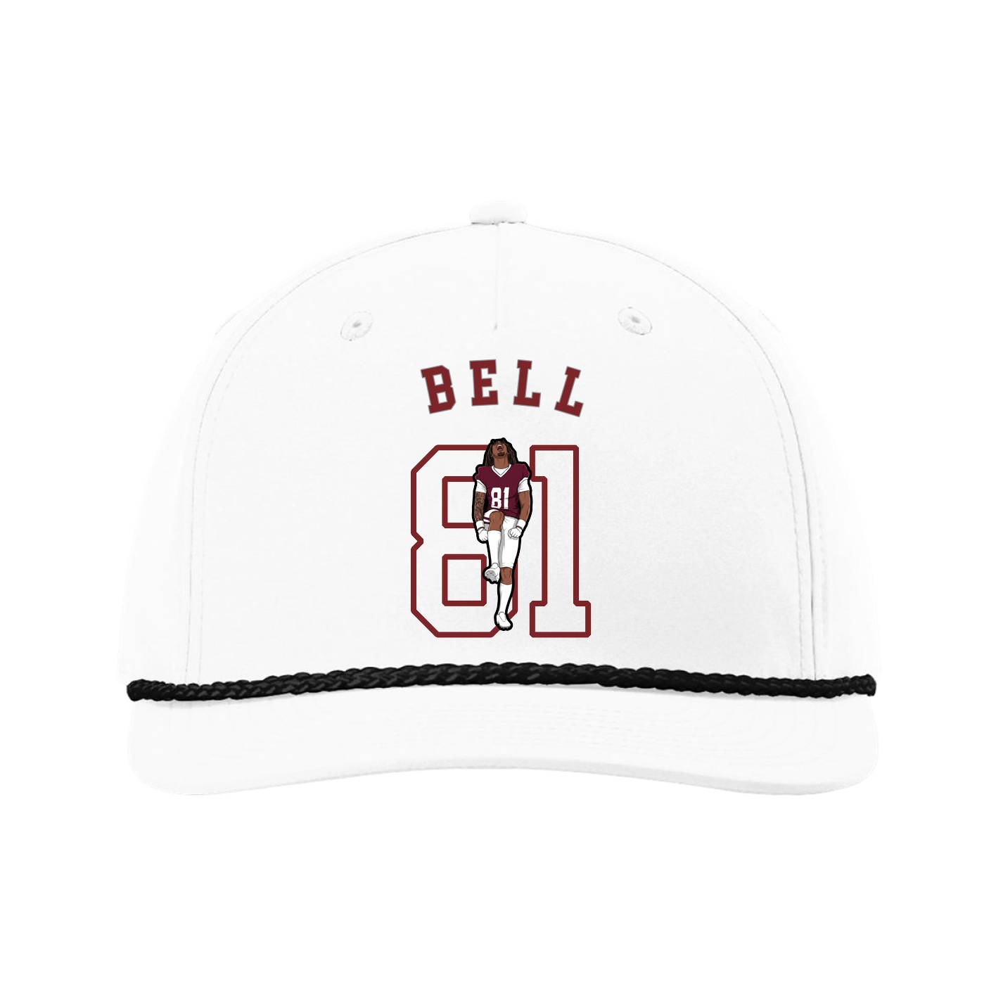 Five-Panel Classic Rope Cap — Shirsey Arch in White