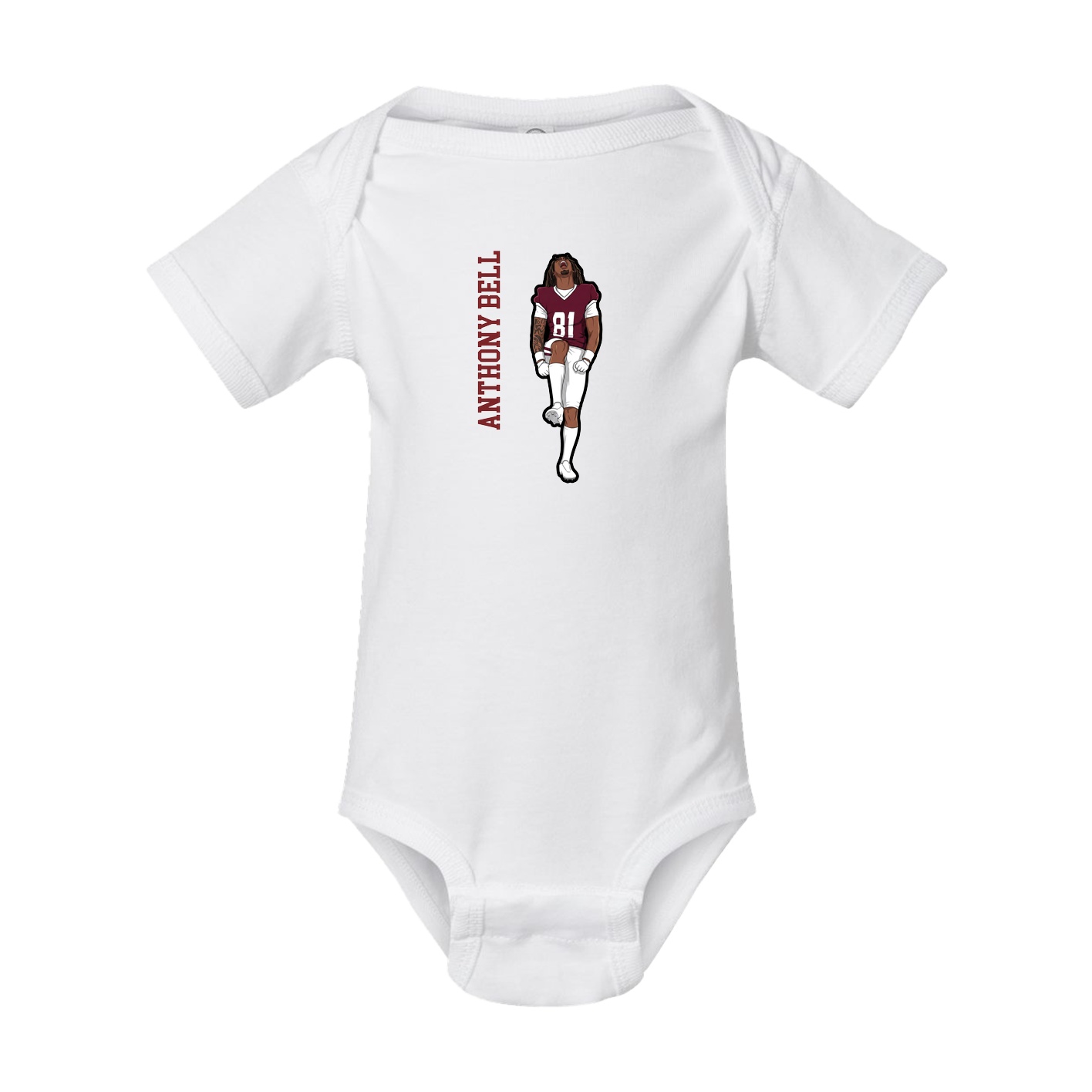Baby Onesie — Name Vertical in White