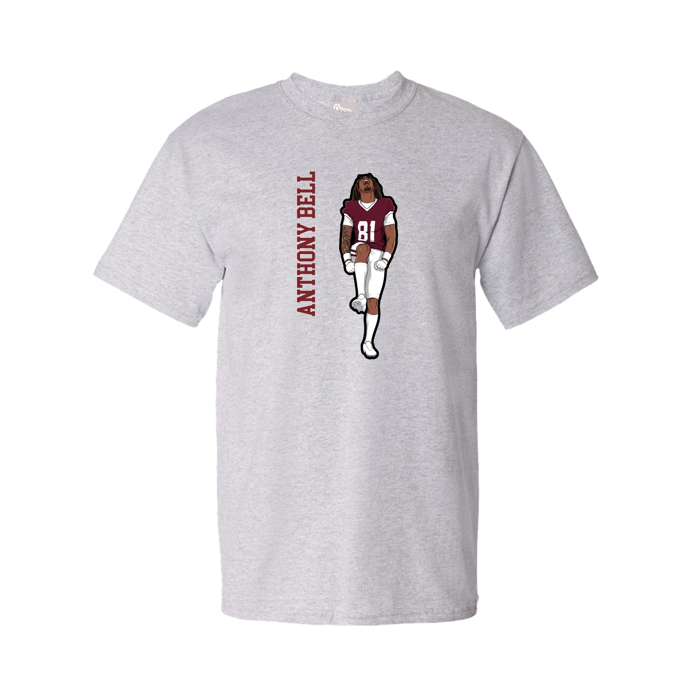 Tee — Name Vertical in Grey