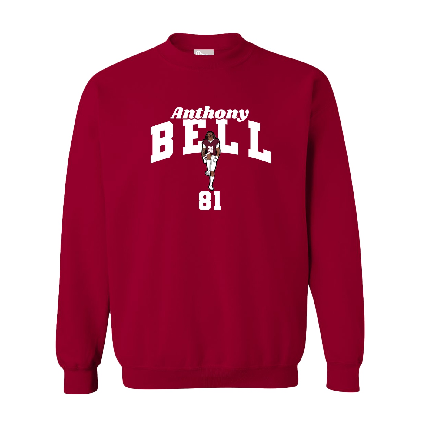 Fleece Crew — Signature Arch in Cardinal