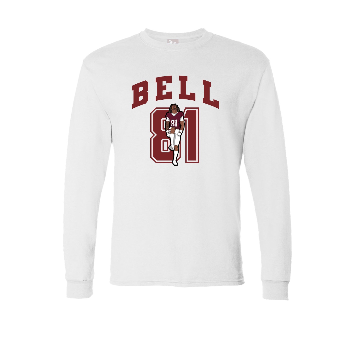 Long Sleeve Tee — Number in White