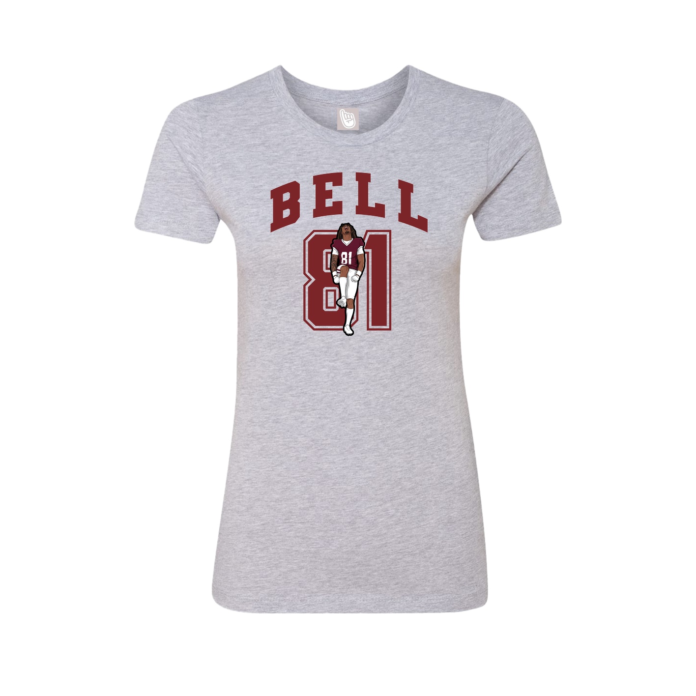 Fitted Women's Tee — Number in Grey
